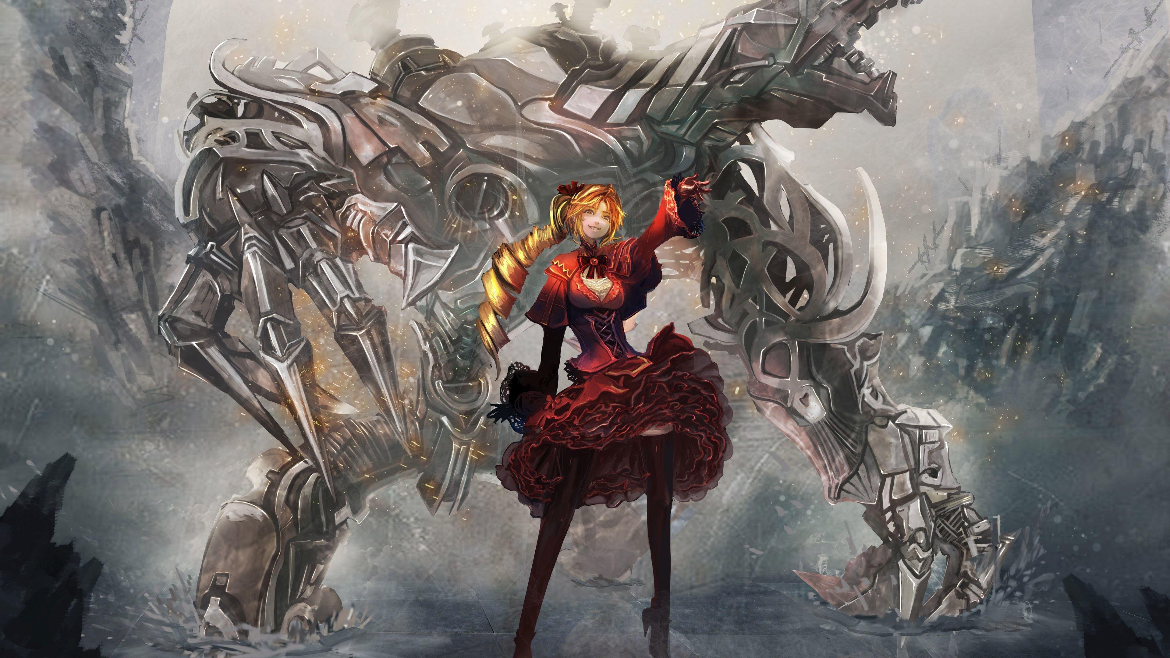 3840x2160 Impressive Artwork Of Robot And Woman Wallpaper and Free