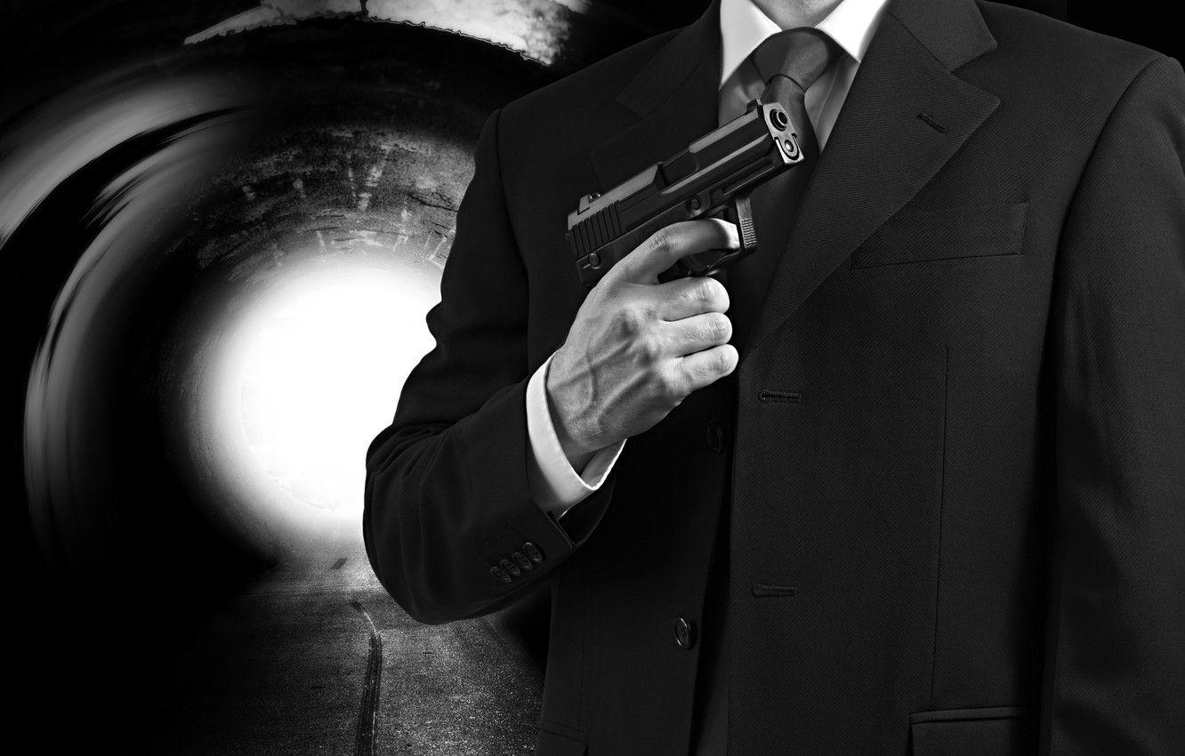 1332x850 Wallpaper gun, agent, suit image for desktop, section мужчины