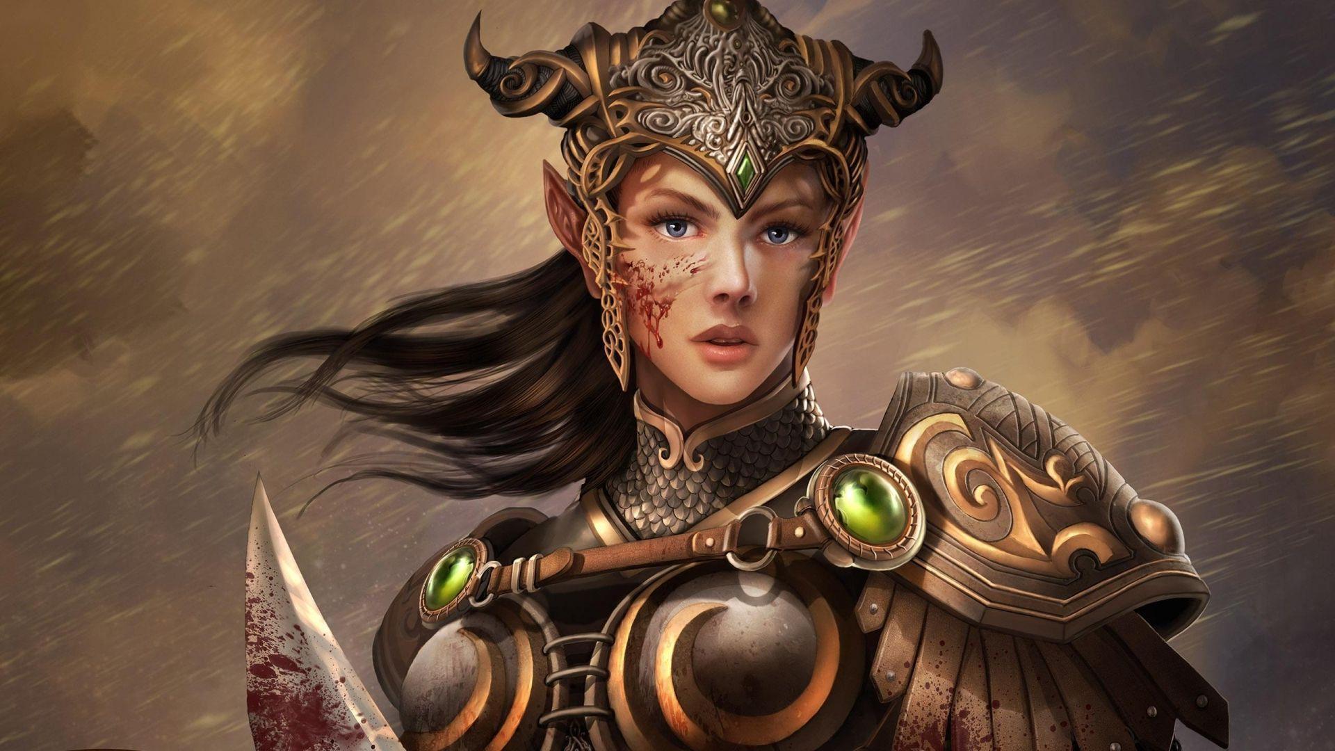 1920x1080 Bloody female warrior HD desktop wallpaper : Widescreen : High Definition