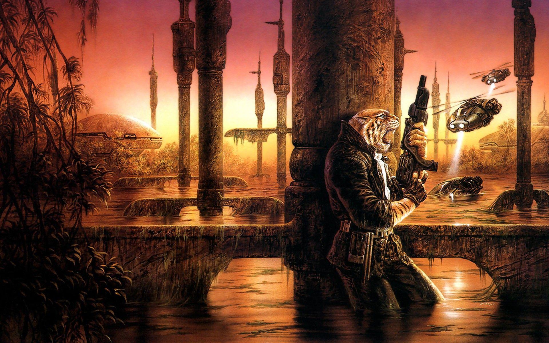 1920x1200 The warrior with the head of a tiger wallpaper and image, picture, photo