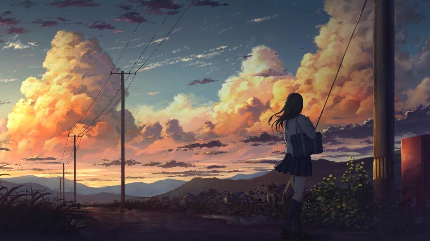 1366x768 Aesthetic Anime Laptop HD Wallpaper