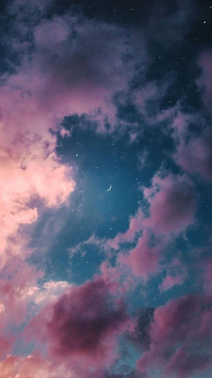 720x1280 Sky And Moon Wallpaper