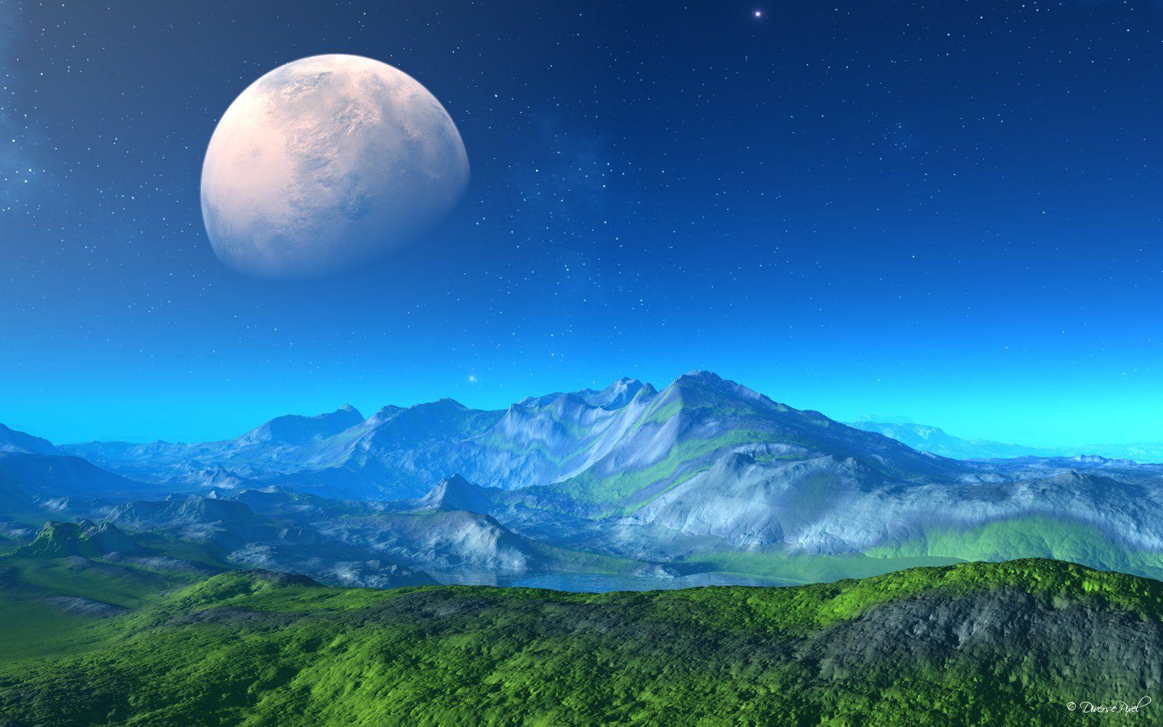 1680x1050 Alien Planet Landscapes Wallpaper