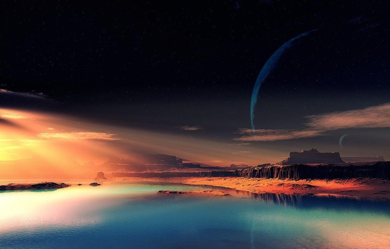 1332x850 Alien Landscape Wallpaper HD Background