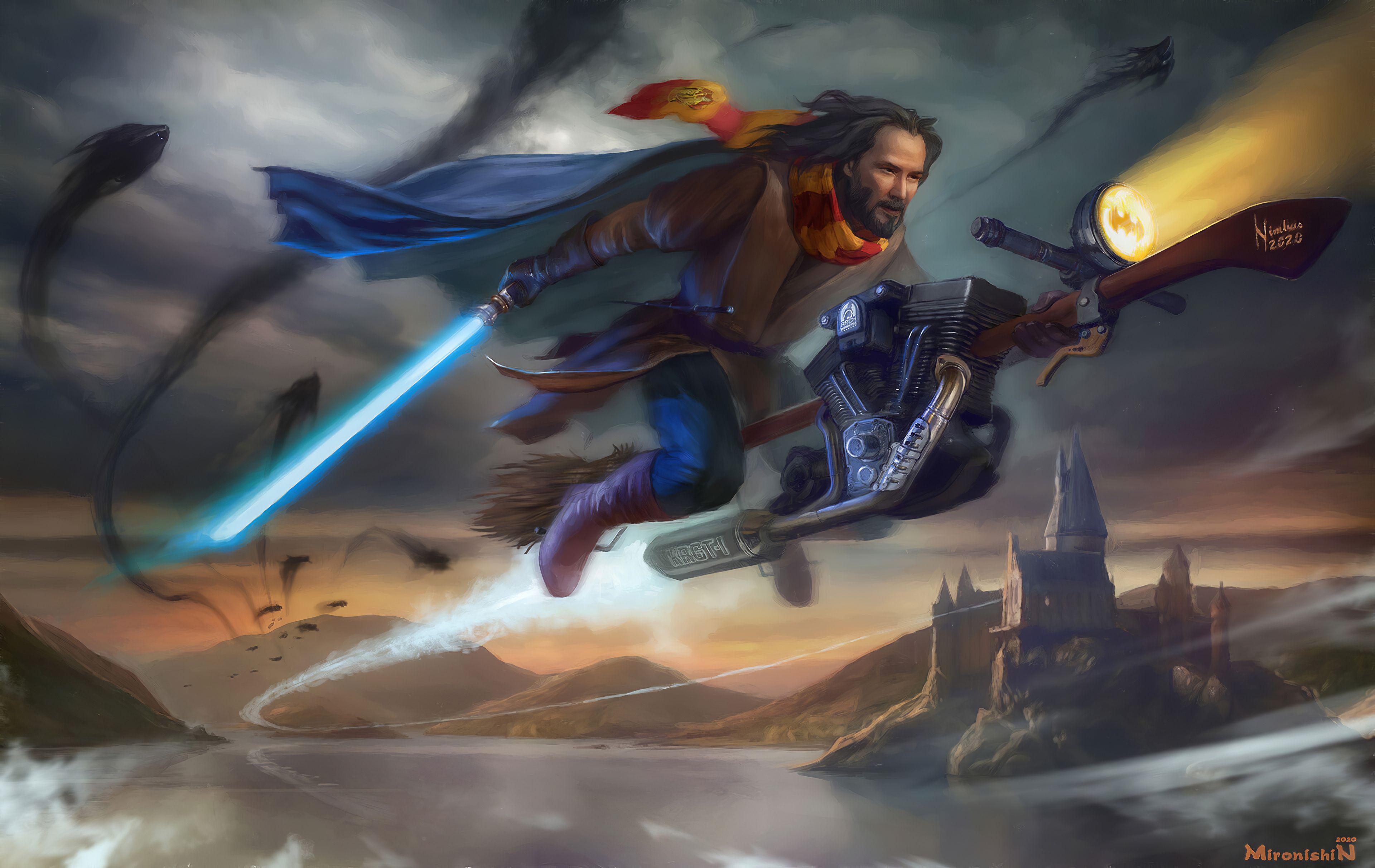 3840x2424 Keanu Vs Dementors 4k, HD Artist, 4k Wallpaper, Image, Background, Photo and Picture