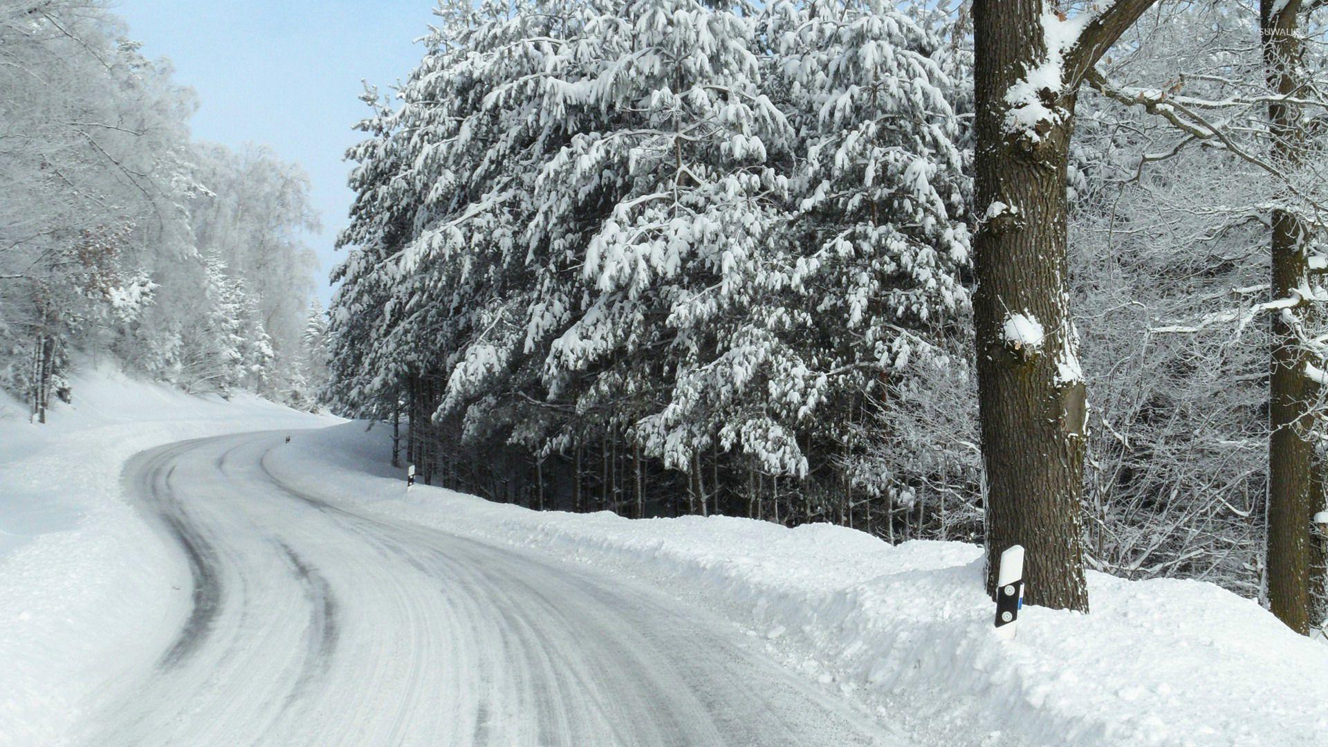 1920x1080 Snowed road wallpaper wallpaper
