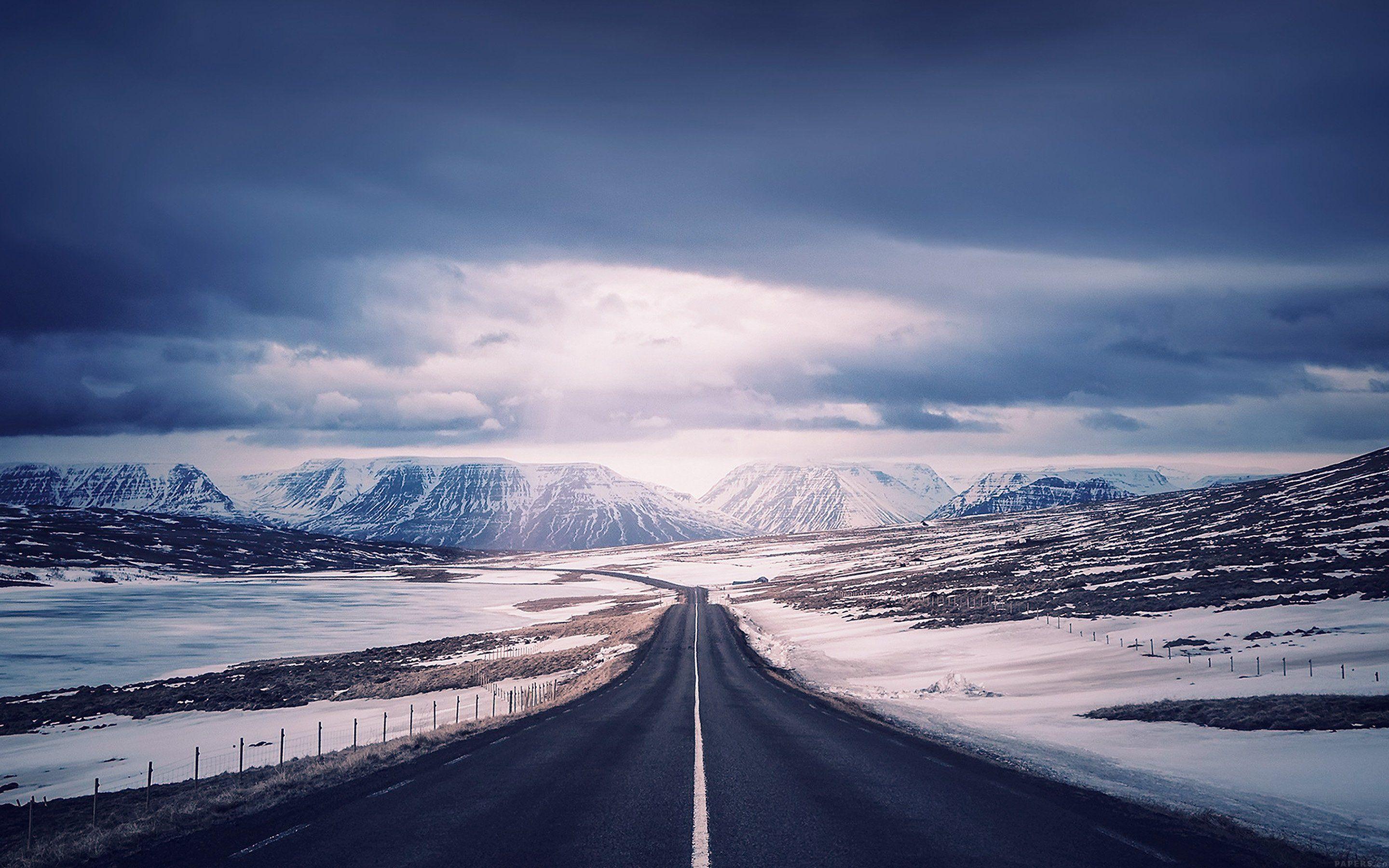 2880x1800 road to heaven snow mountain nature winter Wallpaper HD / Desktop and Mobile Background