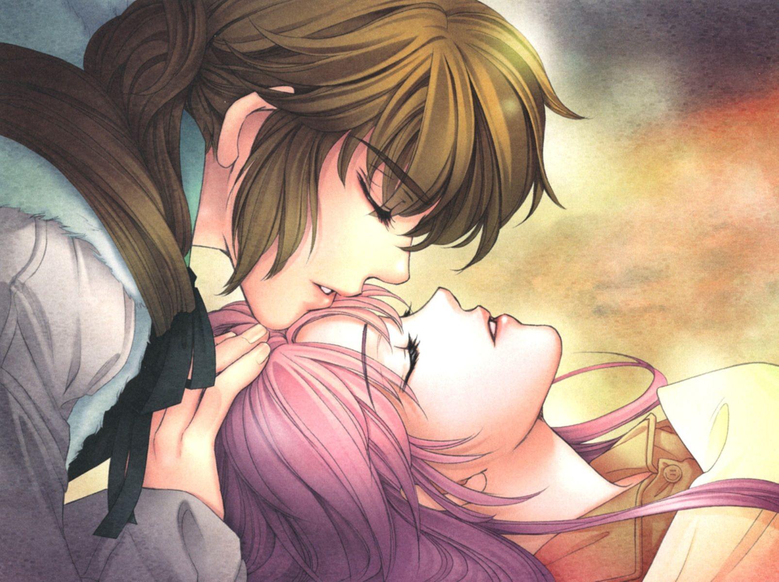 1605x1200 Cute Anime Couple Desktop Wallpaper