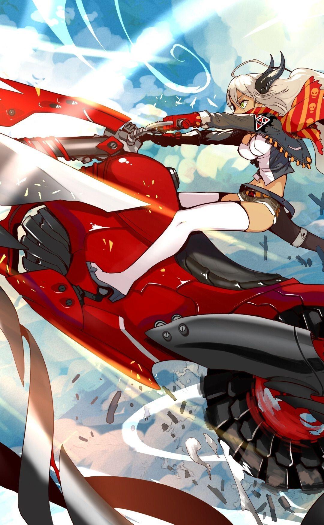 1080x1748 Download 1080x1920 wallpaper bike, hot anime girl, ride, original, samsung galaxy s s note, sony xperia z, z z z htc one, lenovo vibe, google pixel oneplus honor xiaomi