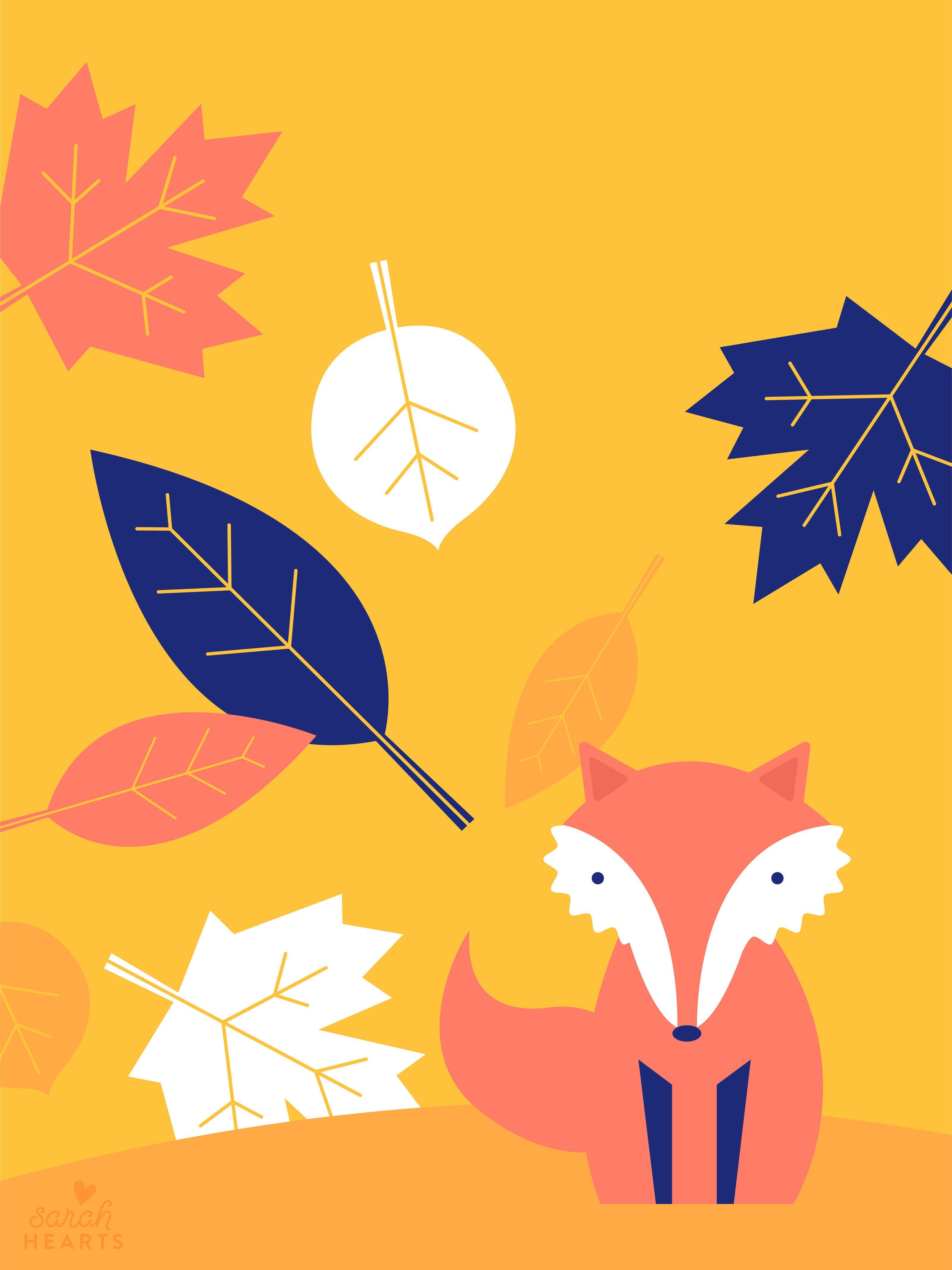 3201x4268 Fall Leaf and Fox October 2017 Calendar .