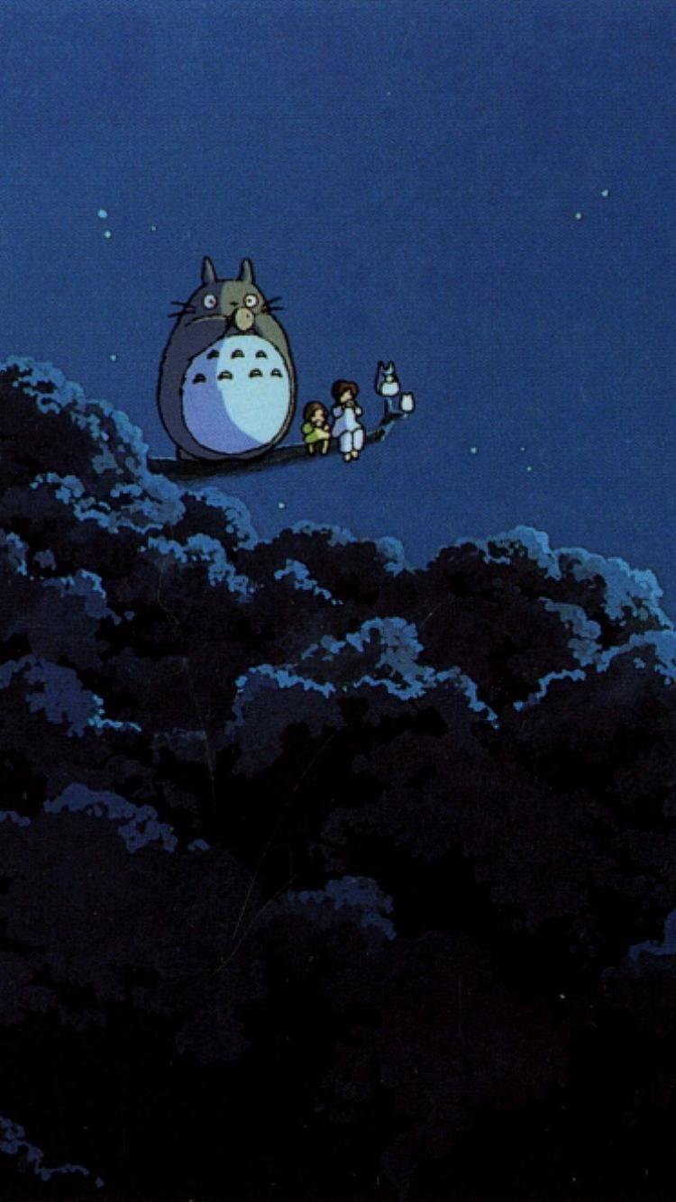 750x1334 Totoro my neighbour studio ghibli wallpaper