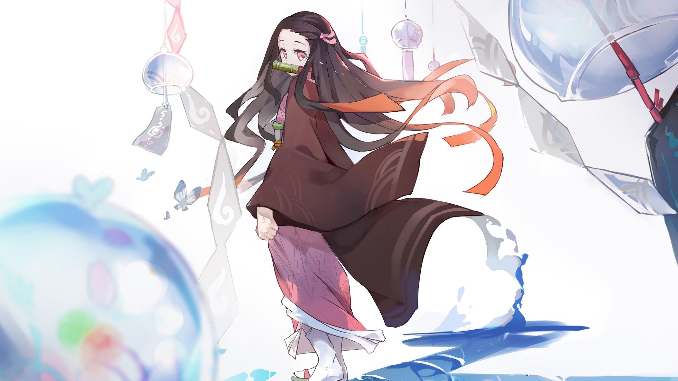 2560x1440 Nezuko Kamado Kimetsu No Yaiba 4K Wallpaper