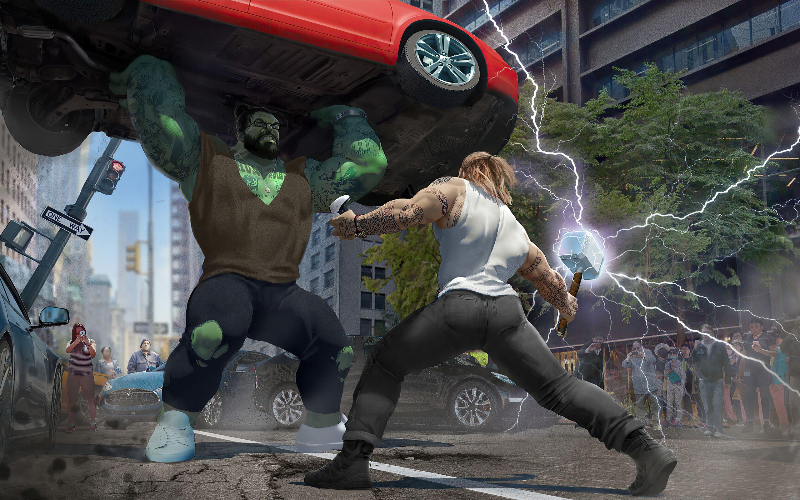 2560x1600 Thor Vs Hulk 4k 2560x1600 Resolution HD 4k Wallpaper, Image, Background, Photo and Picture
