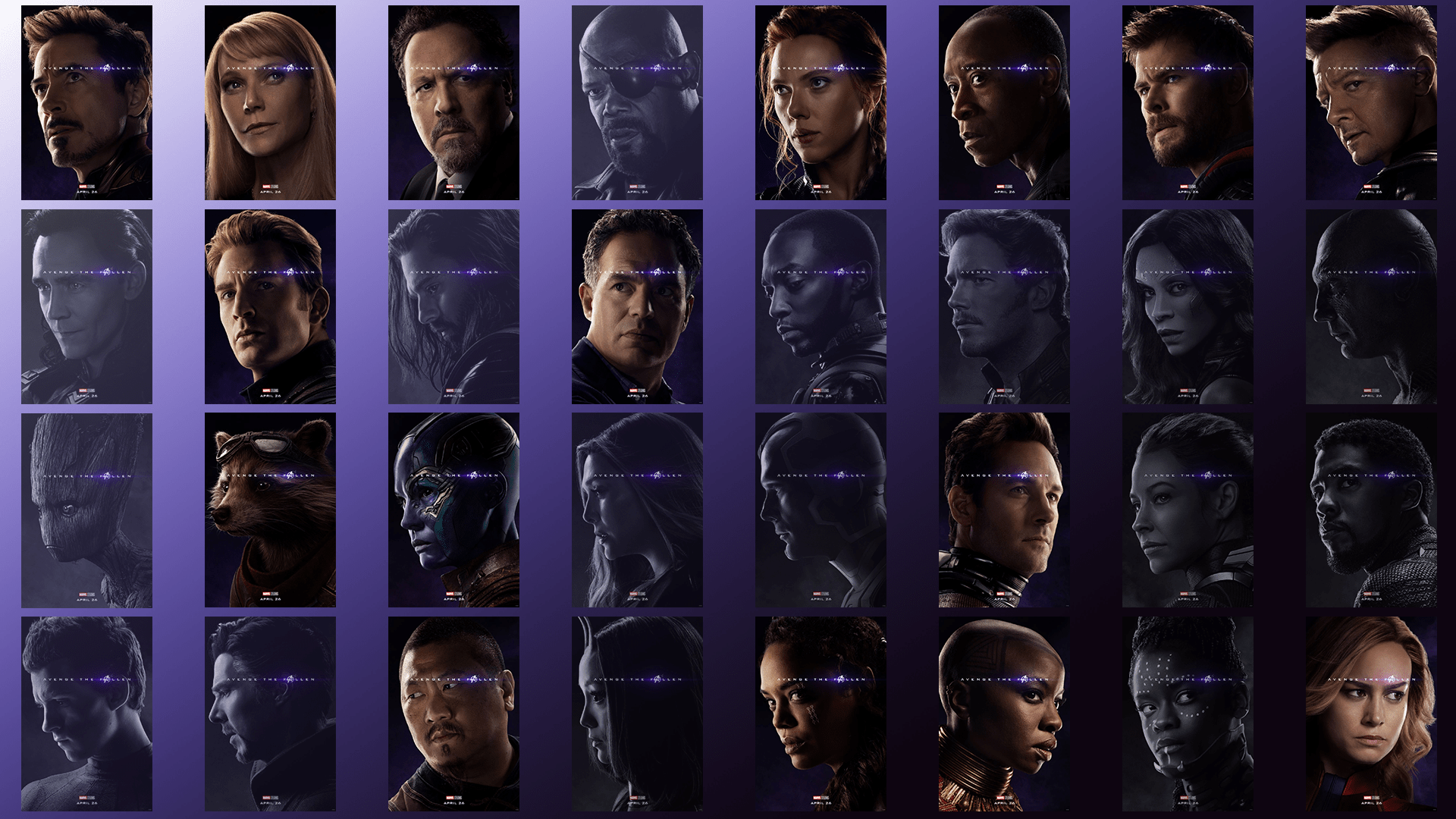 1920x1080 Avengers Endgame Character Posters Wallpaper. 1920x1080 PNG