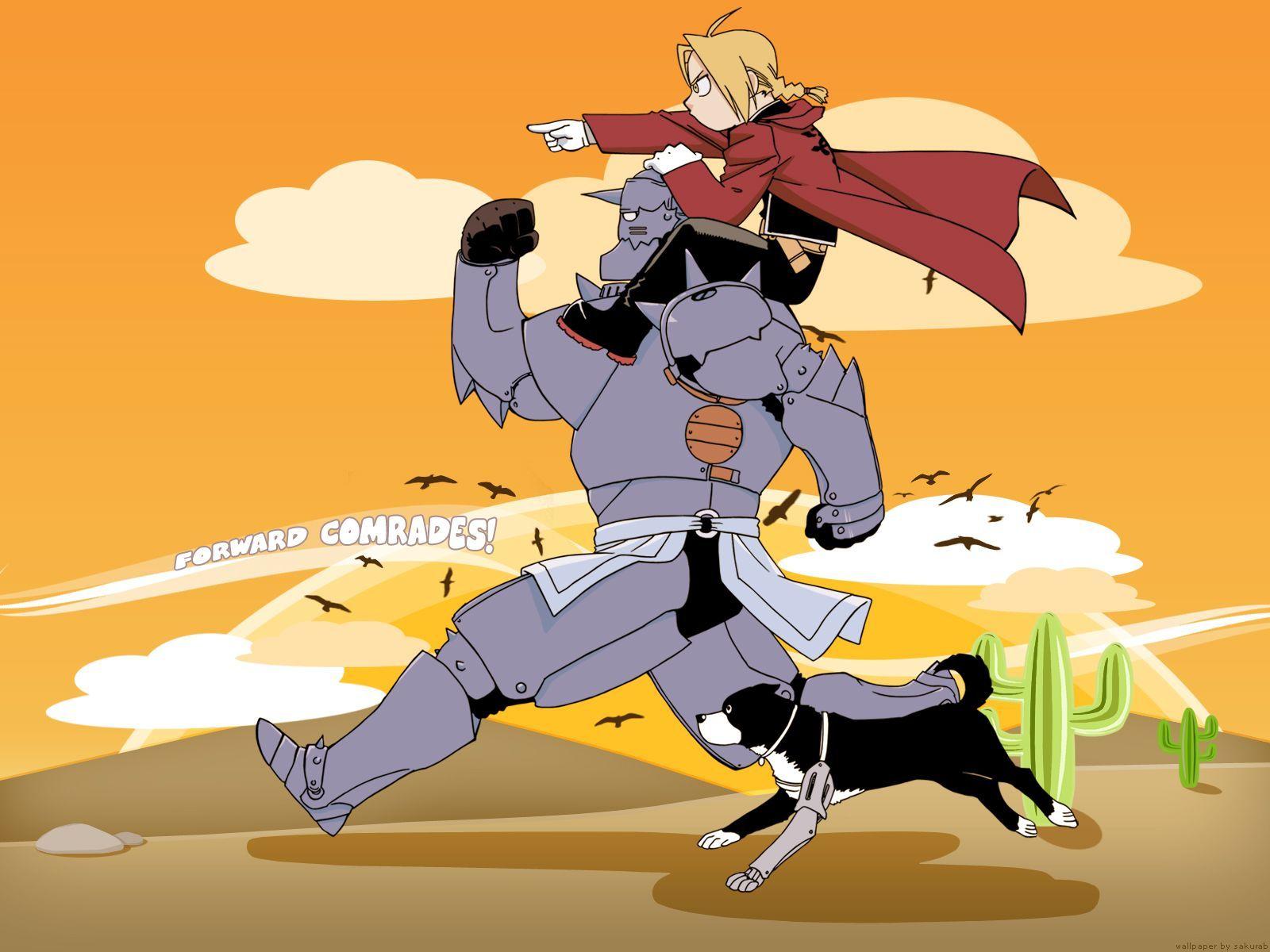1600x1200 Fullmetal Alchemist, Alphonse Elric, Den, Dog, Edward Metal Alchemist Wallpaper & Background Download