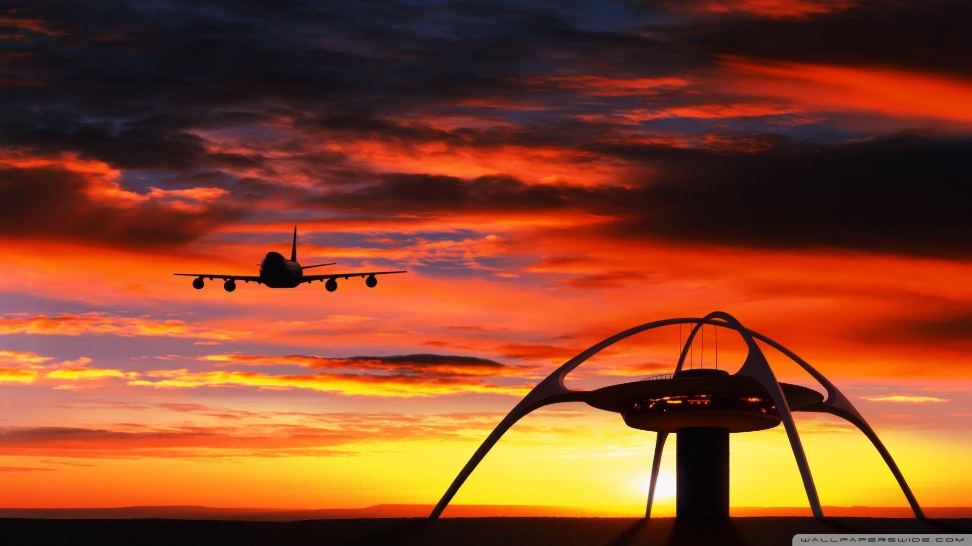 1920x1080 Airplane Ling In Front Of A Sunset hình nền HD miễn phí https://wallpaperaccess.com/full/436483.jpg