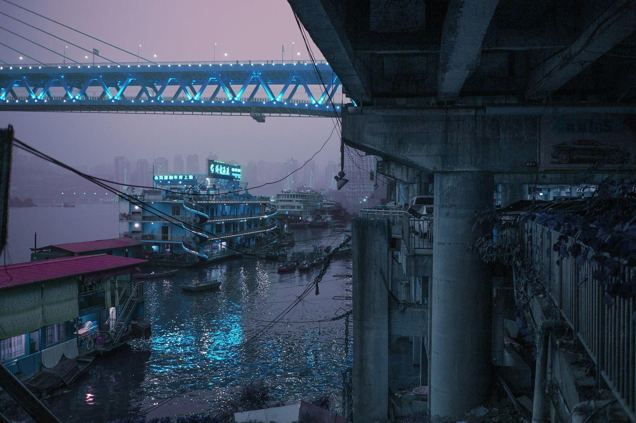 2048x1363 #boat, #neon, #cityscape, #bridge, #China, #ChongQing, wallpaper. Mocah.org HD Desktop Wallpaper