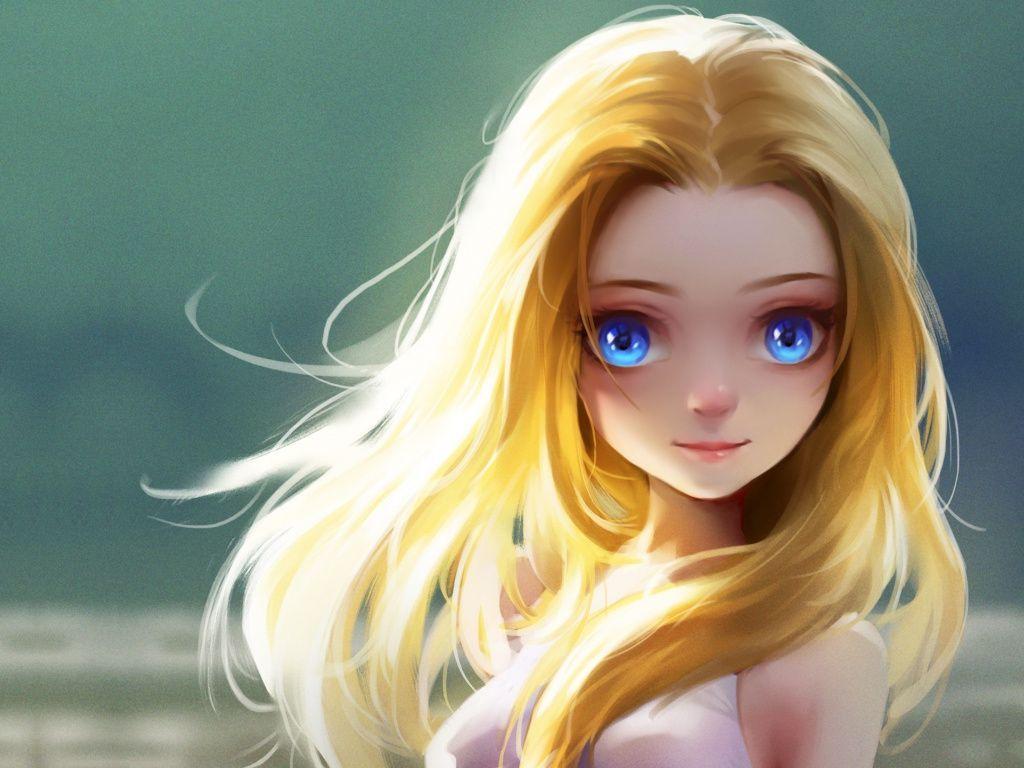 1024x768 Cute, Blonde, Girl, Art Wallpaper, 2338x HD Image, Picture, 92b3e1. Little blonde girl, Character design girl, Art girl