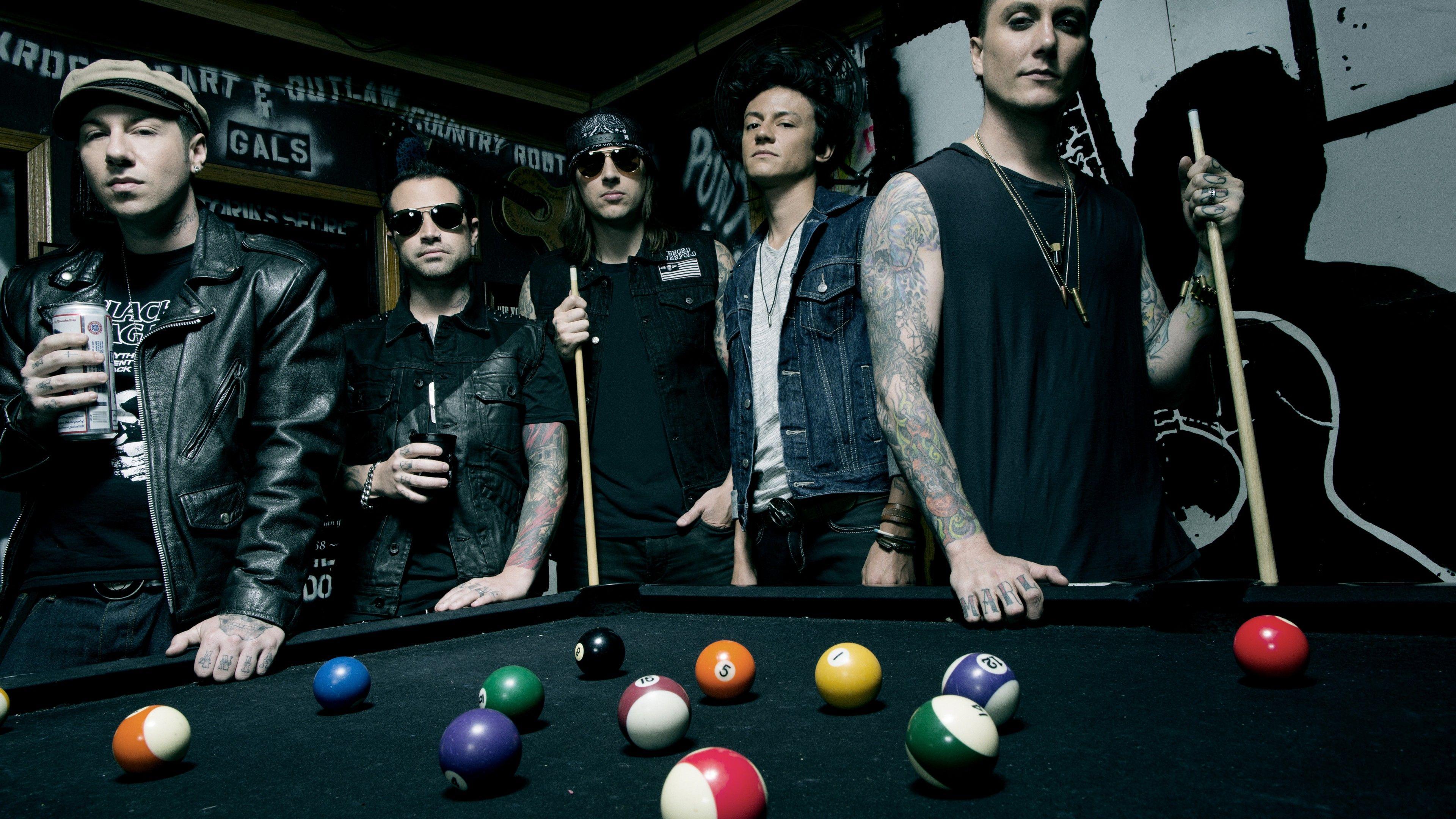 3840x2160 Wallpaper Avenged Sevenfold, Top music artist and bands, M. Shadows, Zacky Vengeance, Synyster Gates, Johnny Christ, Music
