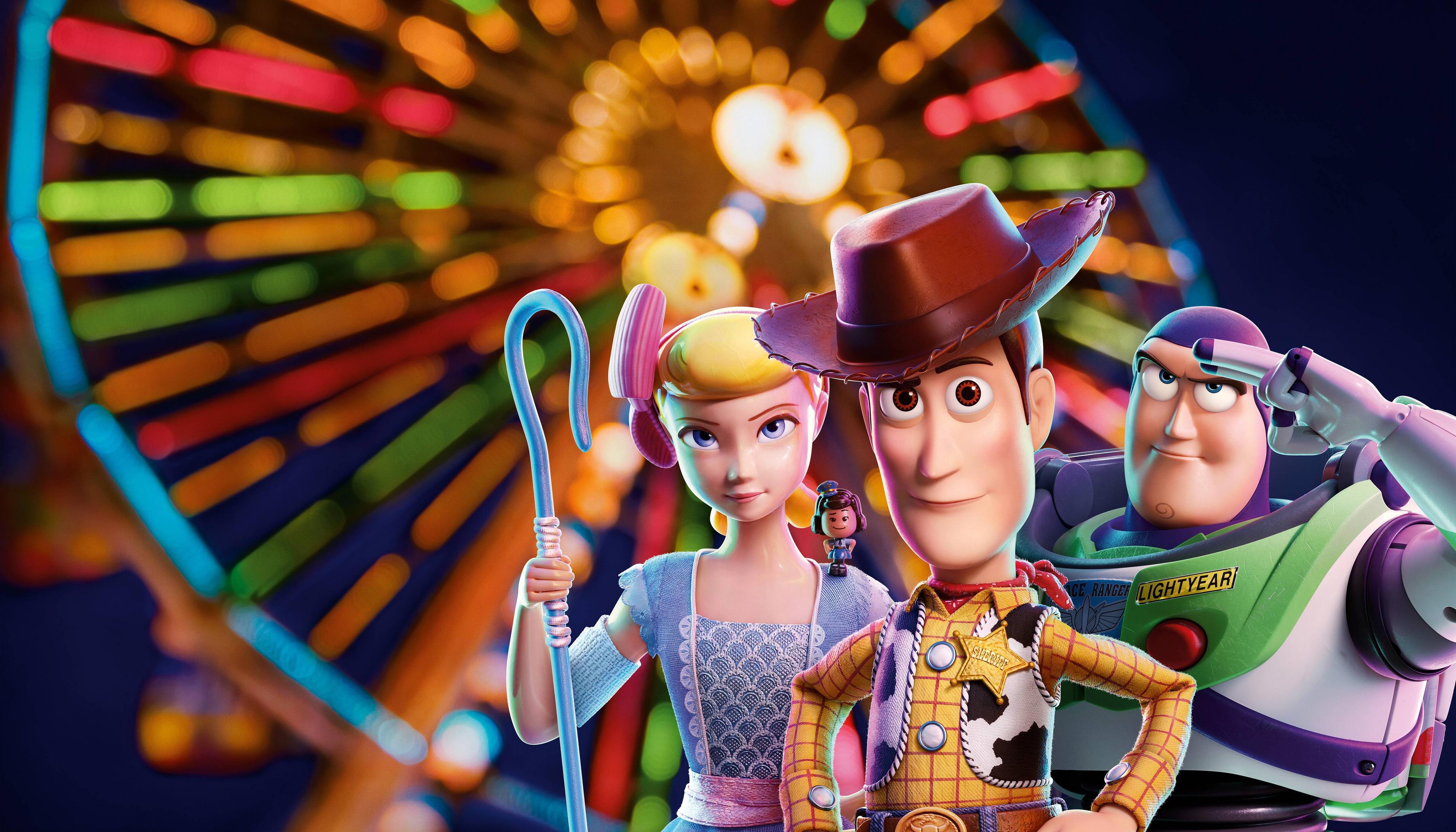 6000x3428 Toy Story 4 6000×3428 Bo Peep Woody Buzz Lightyear Animation 5k