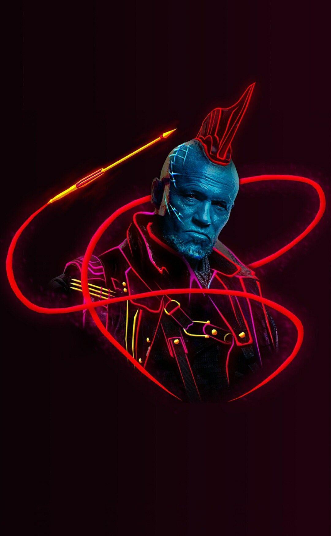 1080x1749 Neon Avengers Wallpaper