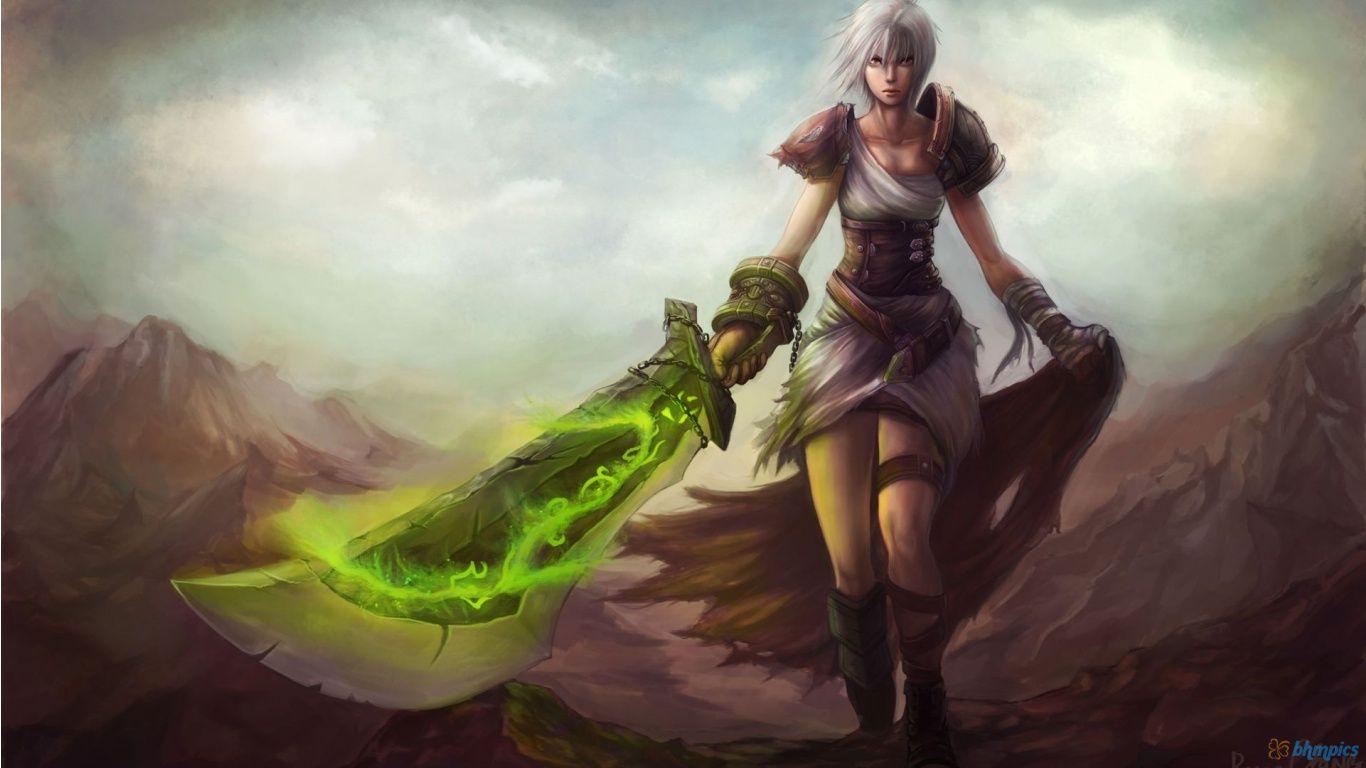 1366x768 League Of Legends Tryndamere Riven Wallpaper with 1366x768 Resolution. League of legends, Anime warrior, Art inspiration
