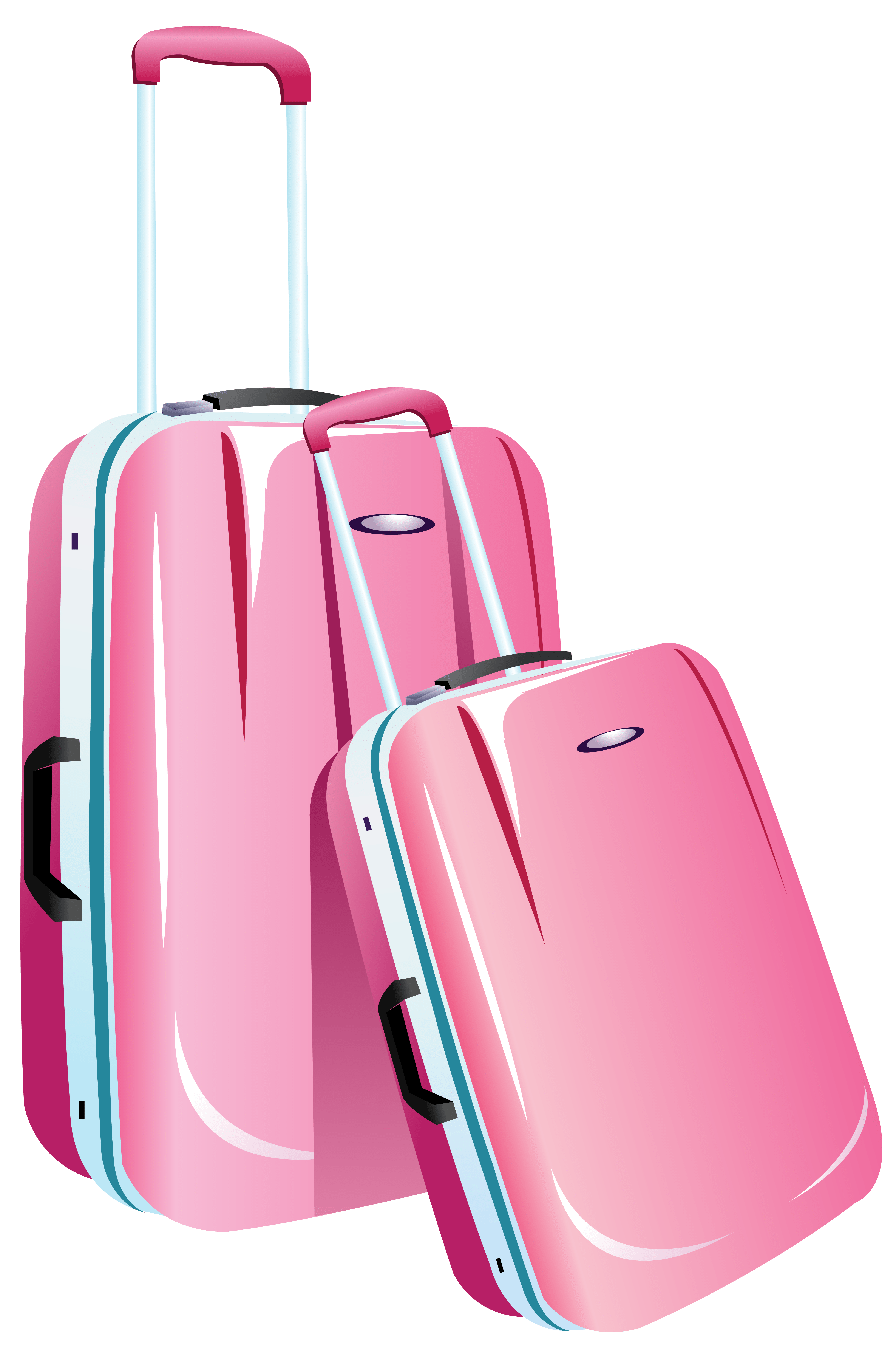 4164x6309 Pink Travel Bags PNG Clipart Image. Bag illustration, Clip art, Travel bags