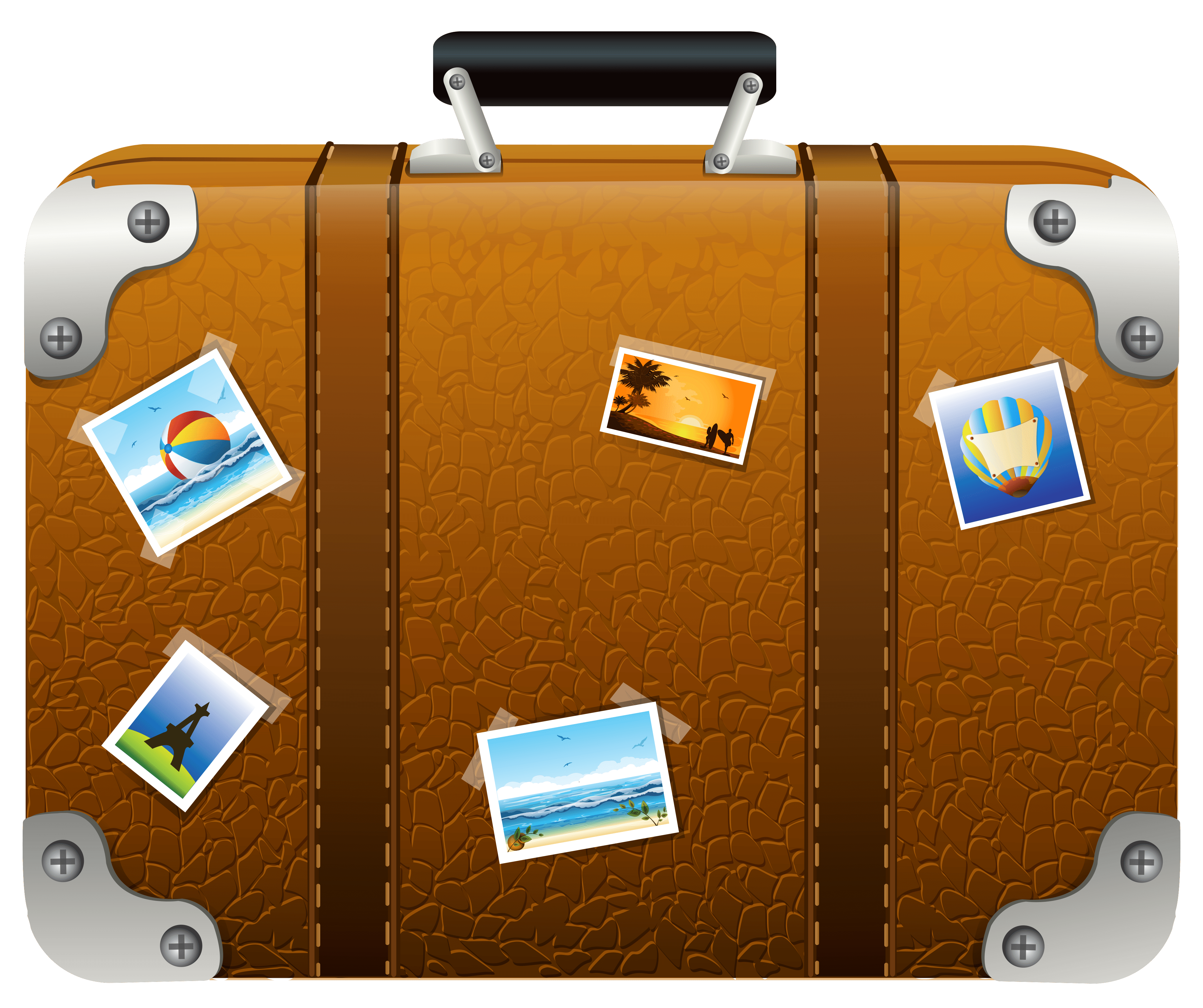 4144x3473 Brown Suitcase With Picture PNG Clipart Picture Quality Image And Transparent PNG Free Clipart
