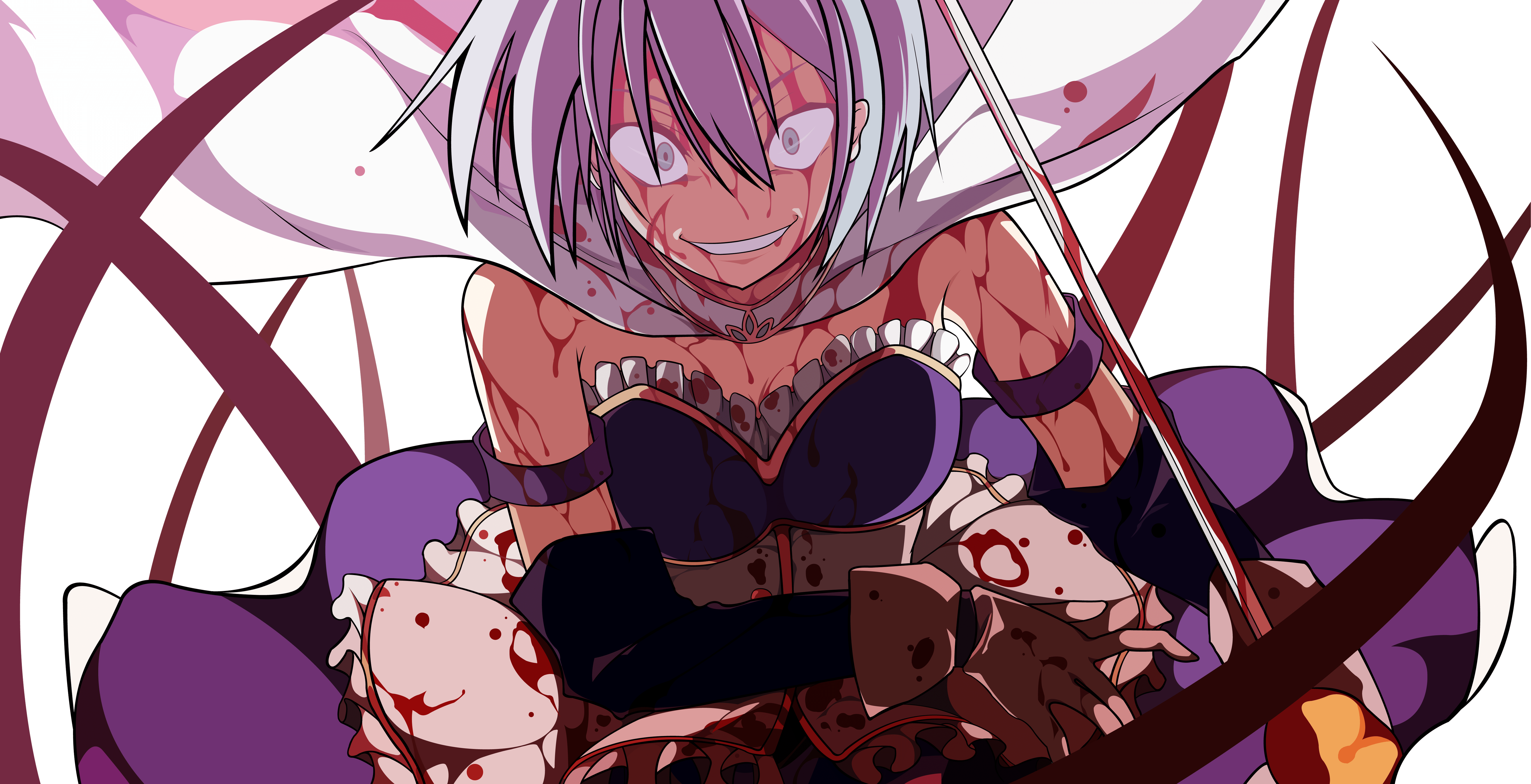 7000x3586 Download Download Png Anime Blood Girl PNG Image with No Background