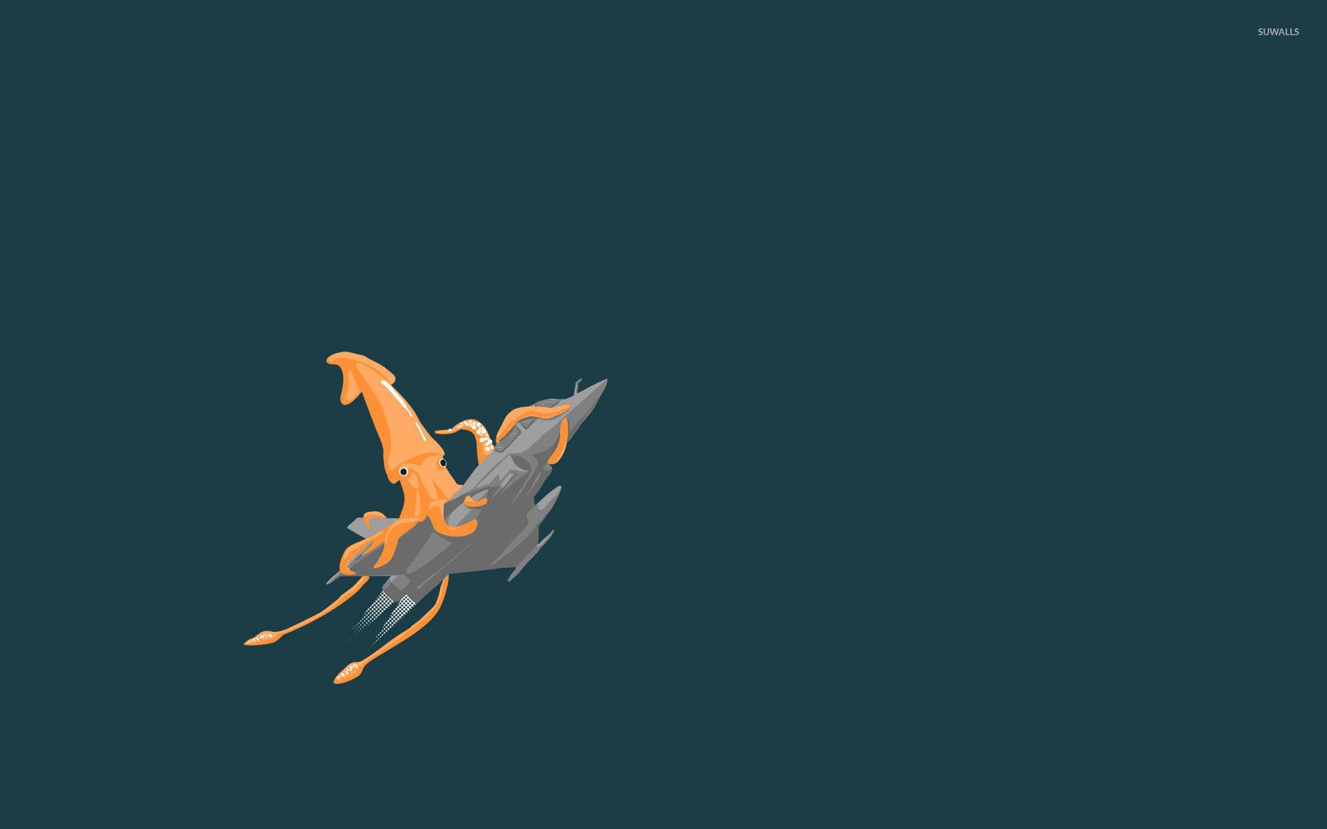 1920x1200 Giant squid on a jet wallpaper wallpaper