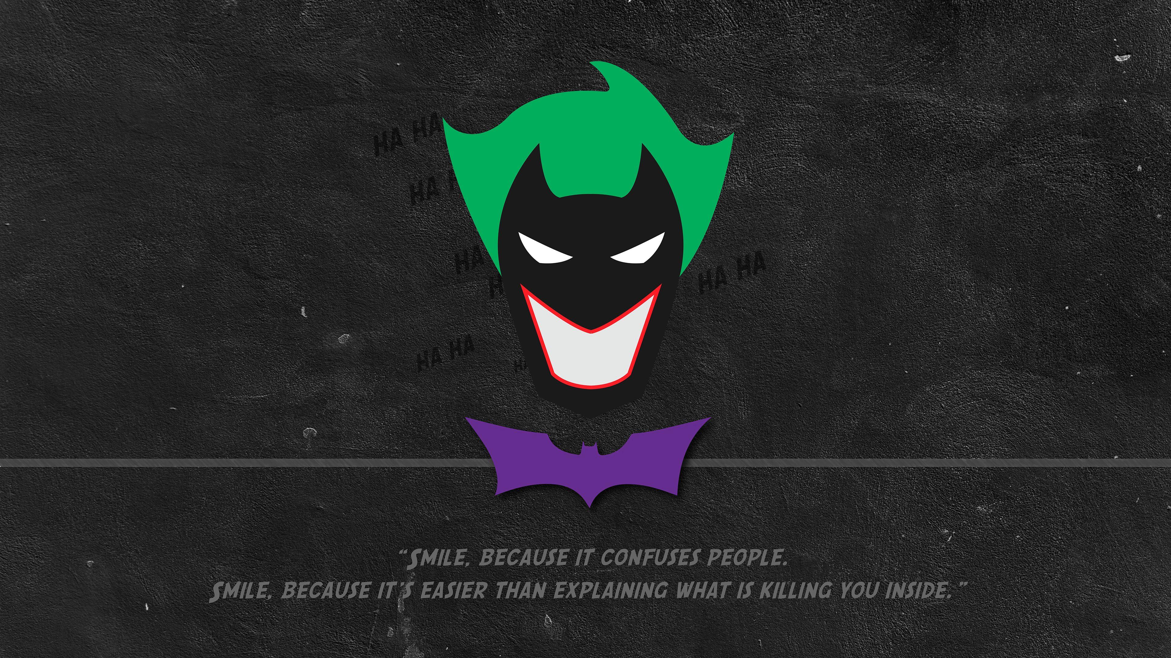 3840x2160 Batman Joker Minimal Typography, HD Superheroes, 4k Wallpaper, Image, Background, Photo and Picture