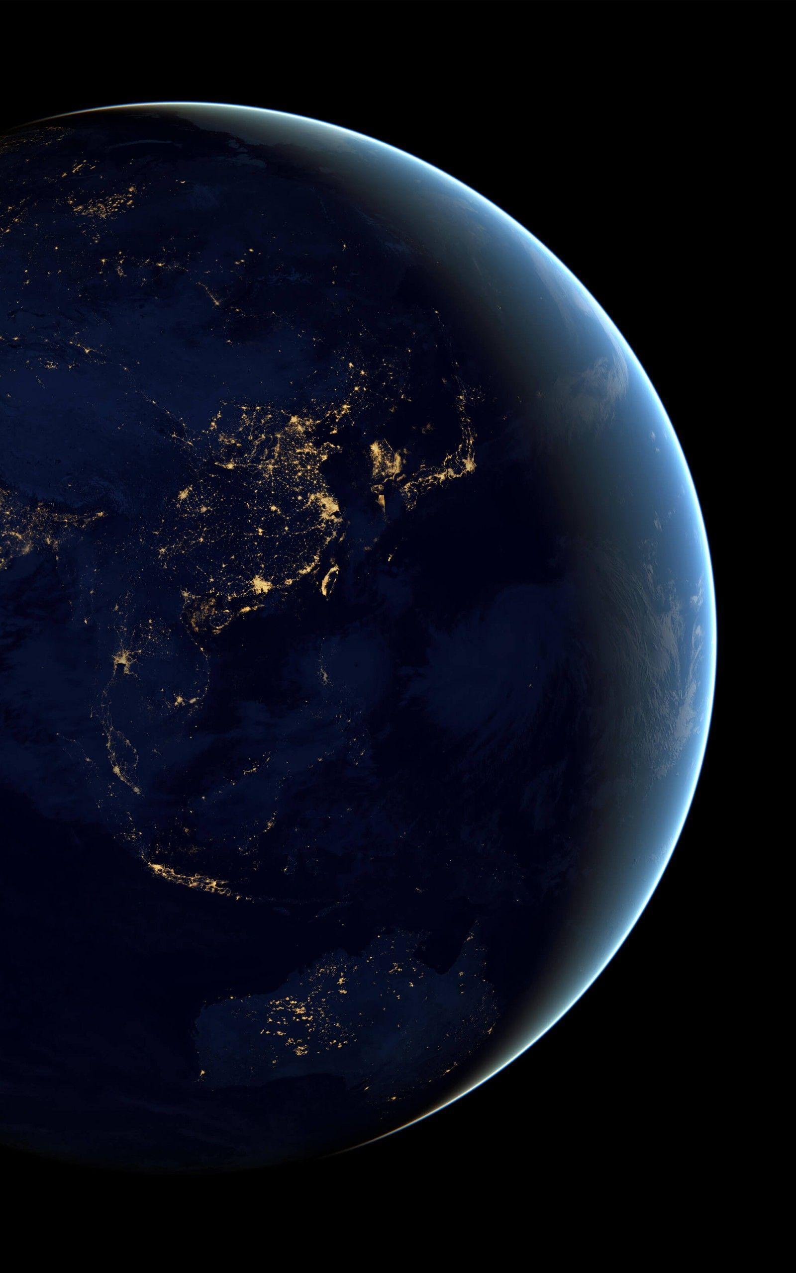 1600x2560 Download Earth At Night Seen From Space HD wallpaper for Kindle