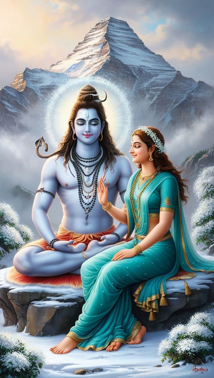 736x1302 Lord shiva and parwati