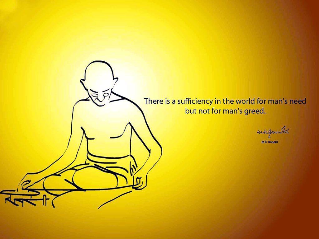 1024x768 Gandhi Wallpaper with Quotes Free Download