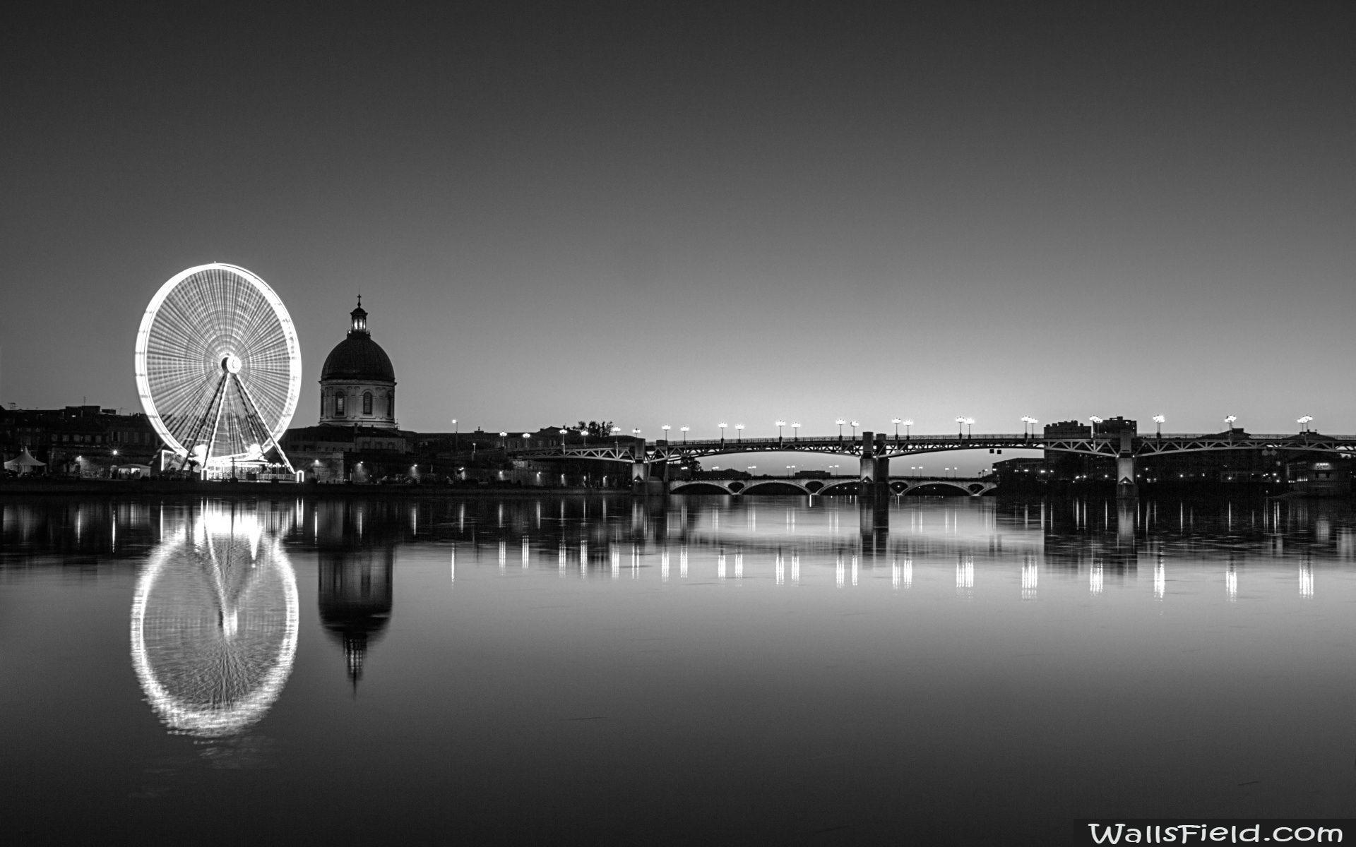 1920x1200 Toulouse City View.com. Free HD Wallpaper. Black and white wallpaper, White wallpaper, Mac background