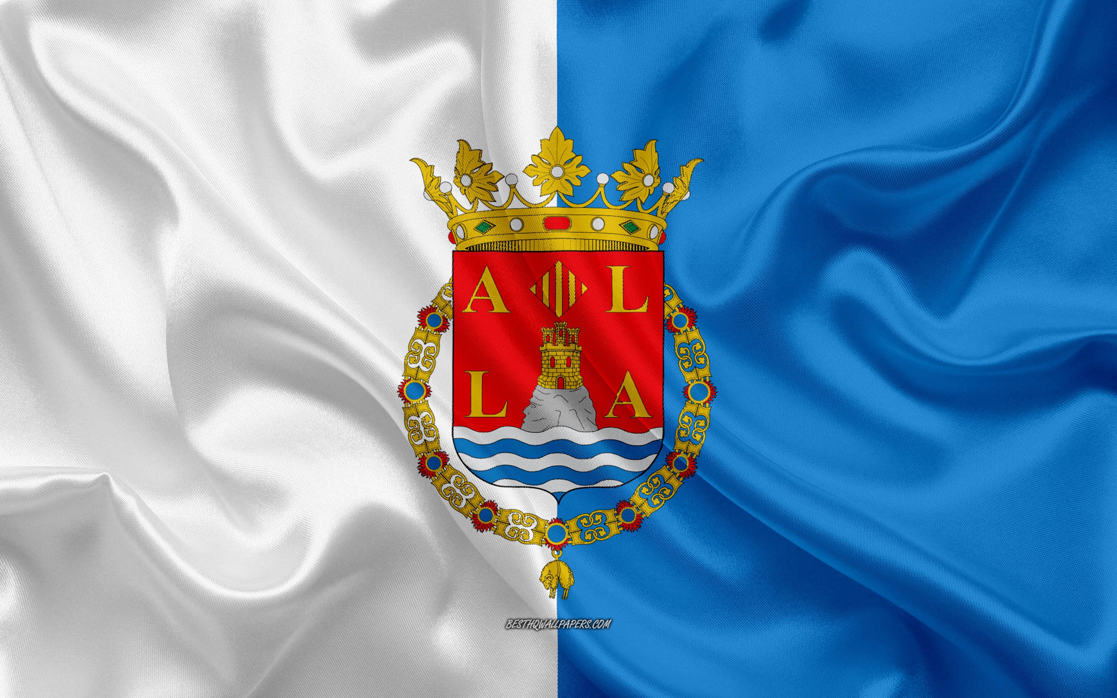 3840x2400 Download wallpaper Alicante Flag, 4k, silk texture, silk flag, Spanish province, Alicante, Spain, Europe, Flag of Alicante, flags of Spanish provinces for desktop with resolution 3840x2400. High Quality HD picture wallpaper