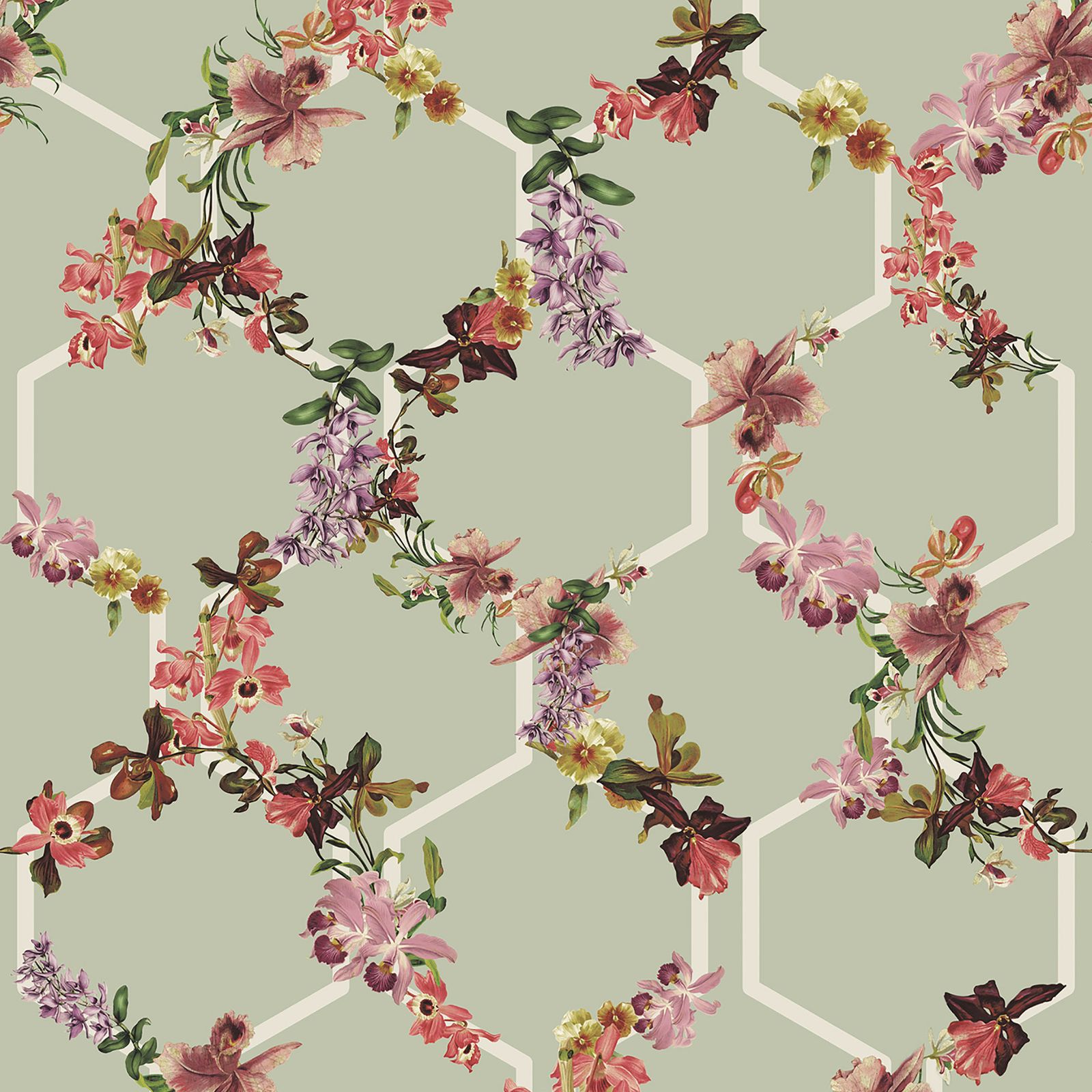 1600x1600 JOB LOT x Roll 12645 Baker Geometric Floral Wallpaper Clearance