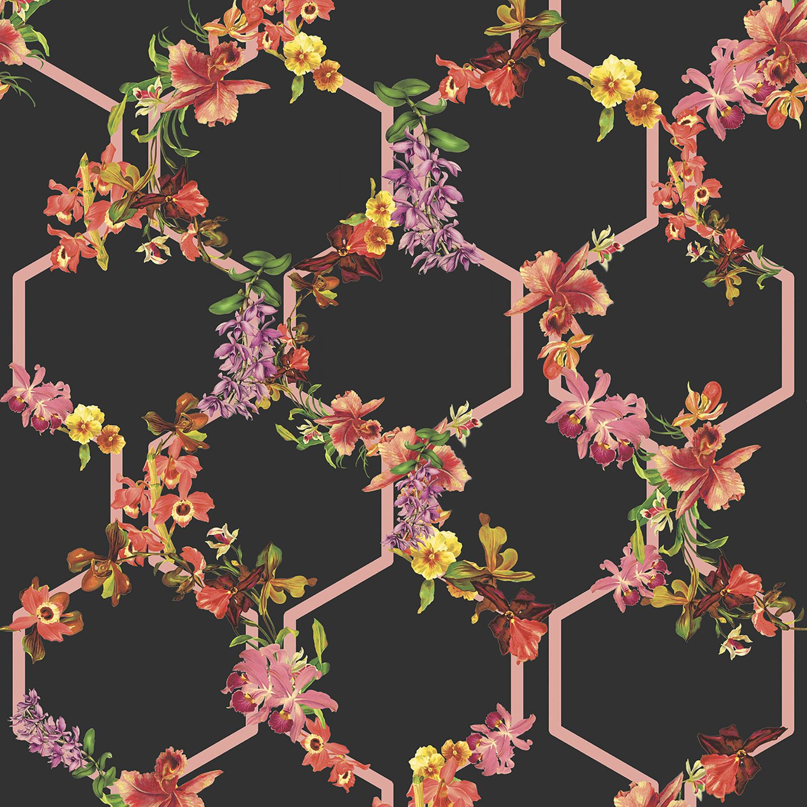 1600x1600 JOB LOT x Roll 12645 Baker Geometric Floral Wallpaper Clearance