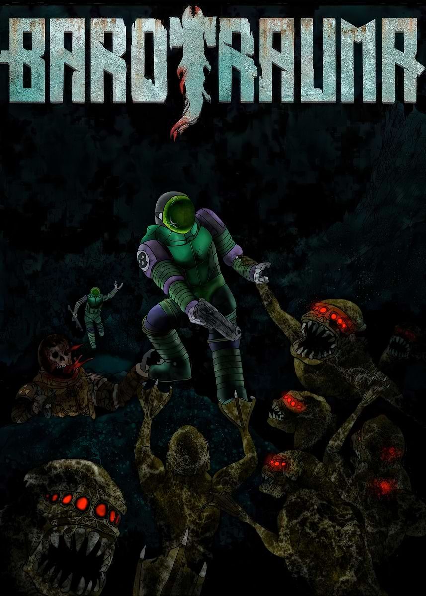 857x1200 Barotrauma Game Illustration' Poster, picture, metal print, paint