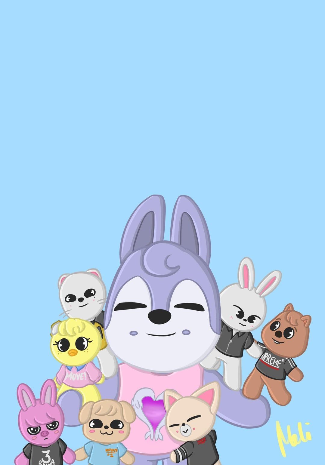 1080x1546 Drew myself a SKZOO wallpaper :)