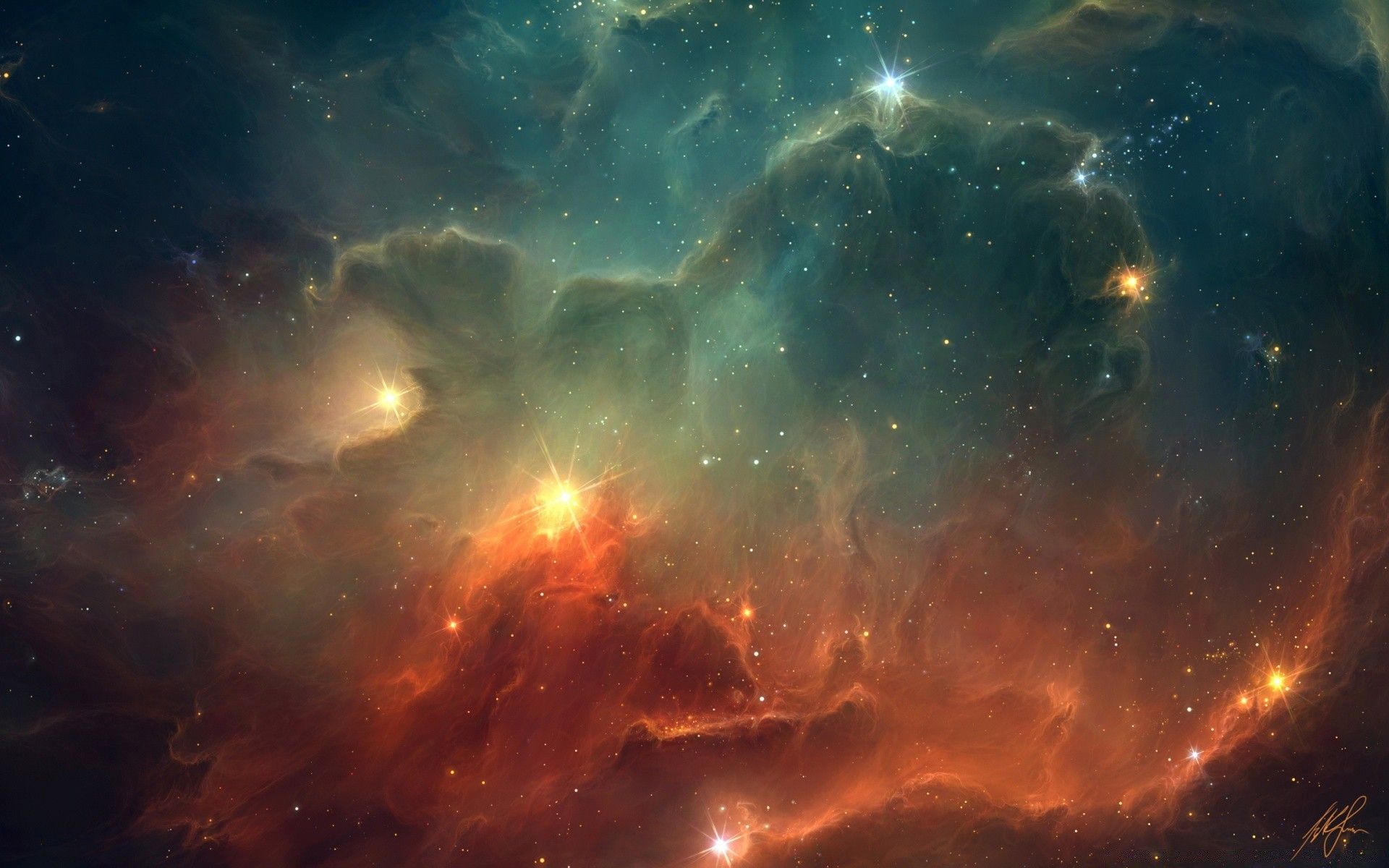 1920x1200 Beautiful Outer Space With Galaxies And