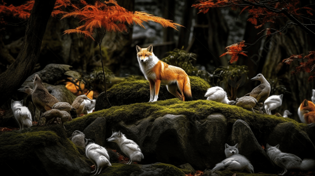 1200x673 Fox Gathers A Group Of Wild Animals In The Forest Photo And Picture For Free Download