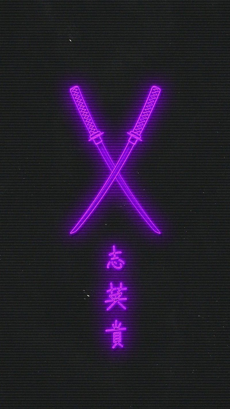 800x1422 Samurai, amoled, chinese, cool, dope, glitch, hyperwave, japanese, lights, purple, HD phone wallpaper