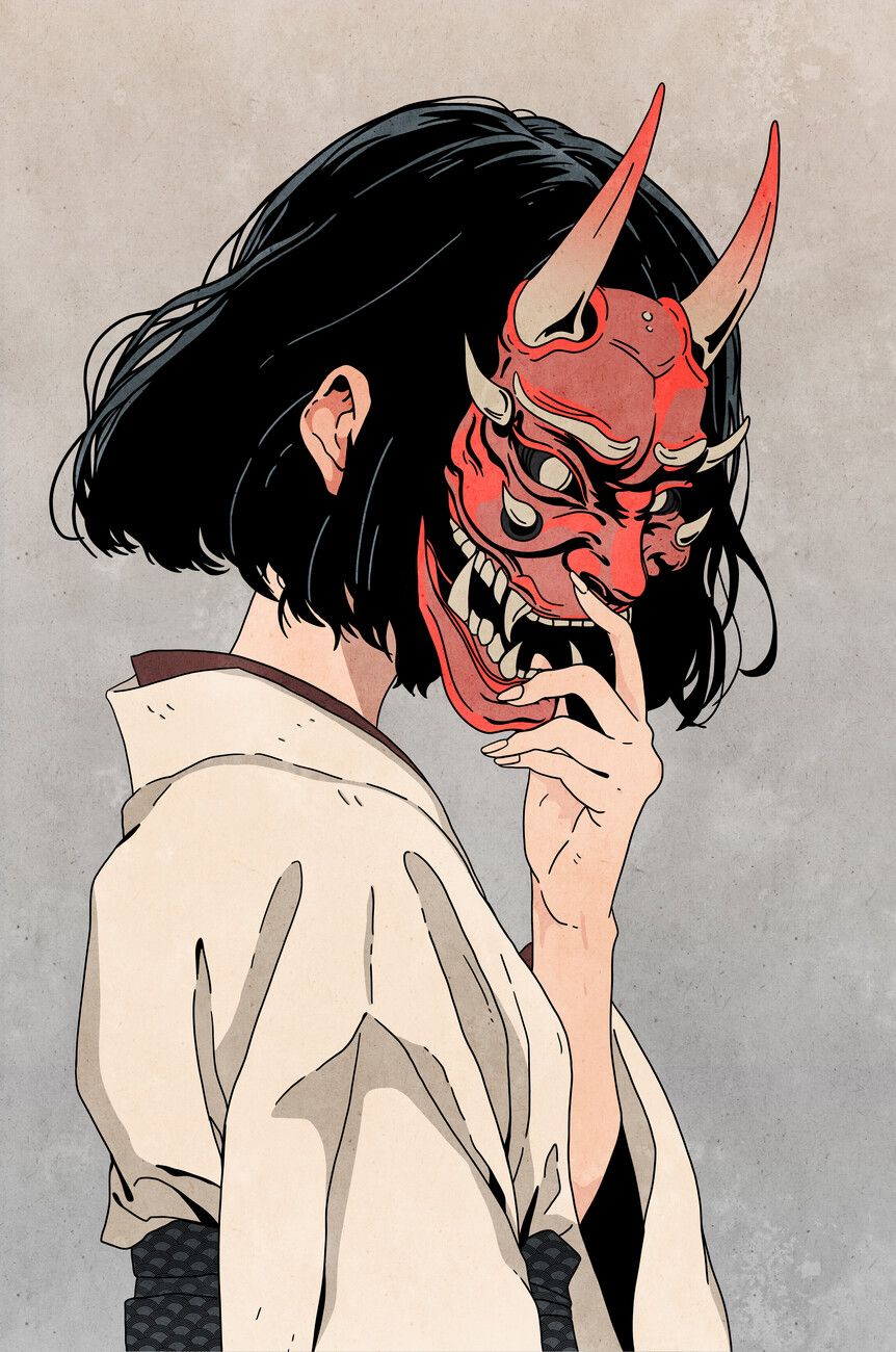 862x1300 Poster Oni Masked Beauty