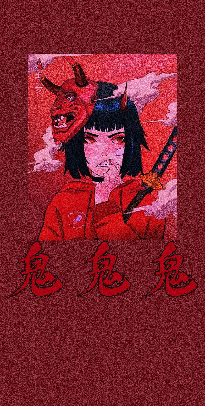 800x1583 Oni girl, demon, anime, HD phone wallpaper