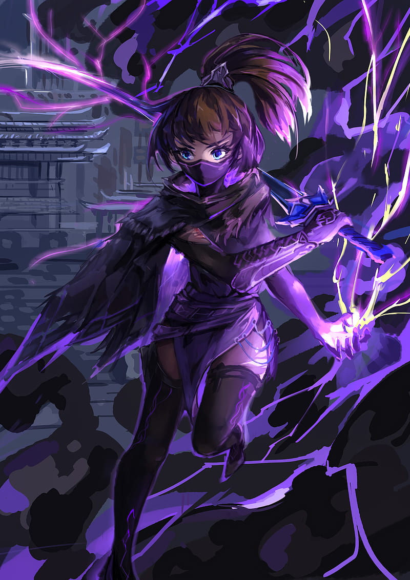 800x1132 HD ninja mask girl wallpaper