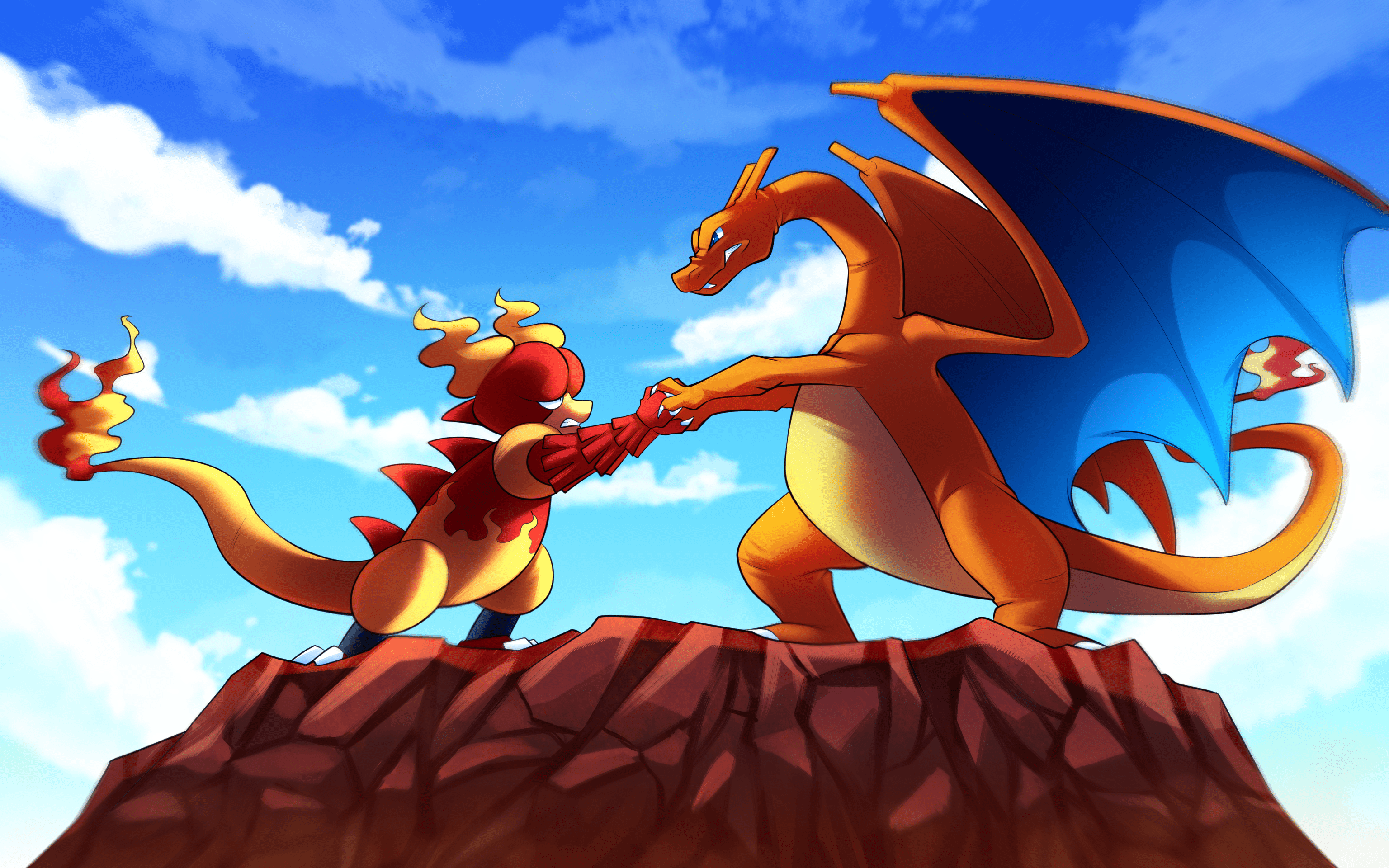 3072x1920 Magmar vs Charizard