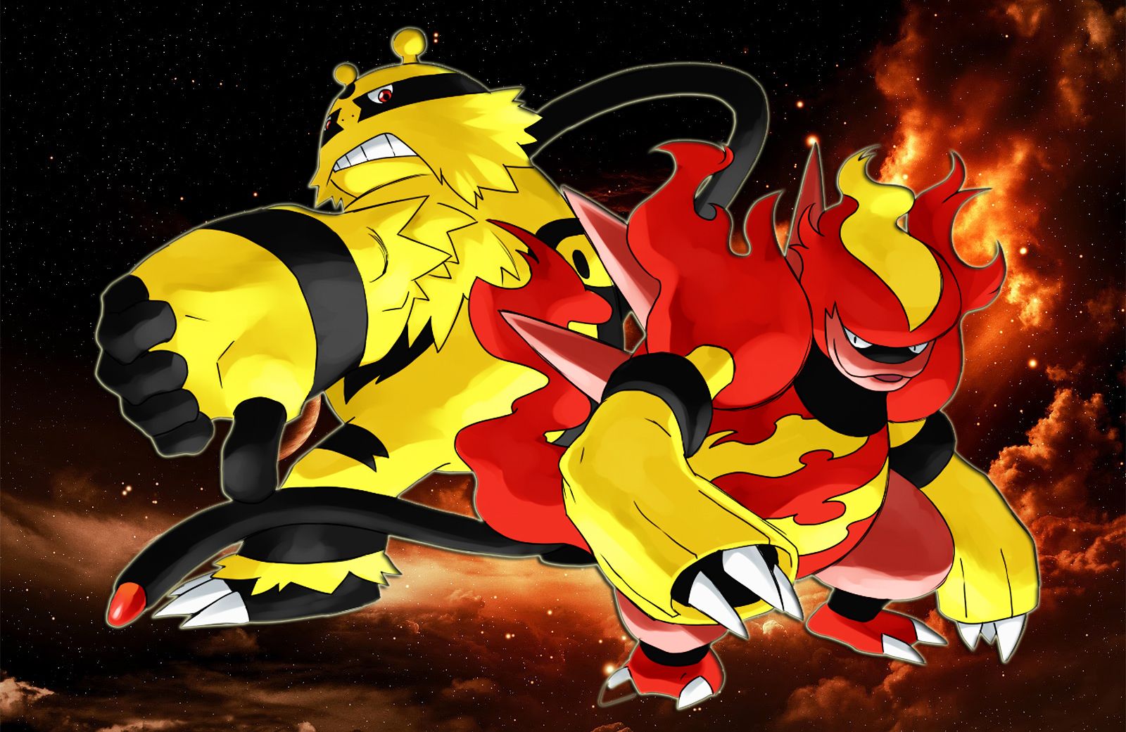 1600x1041 Pokémon by Review: # # : Magby, Magmar & Magmortar