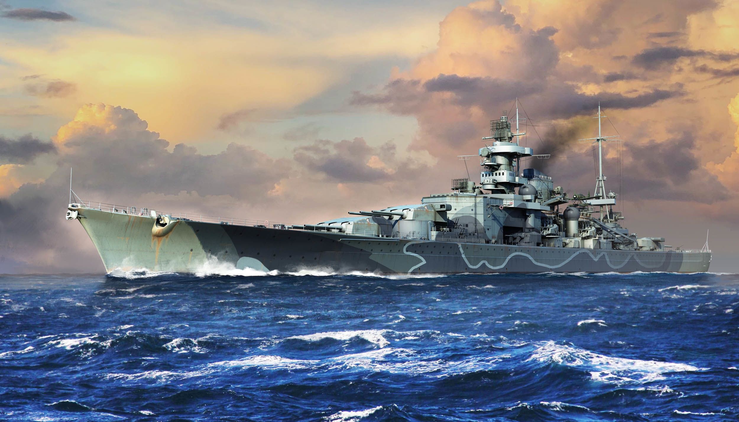 2500x1429 Wallpaper Germany, warship, Kriegsmarine, Scharnhorst for mobile and desktop, section оружие, resolution 2500x1429