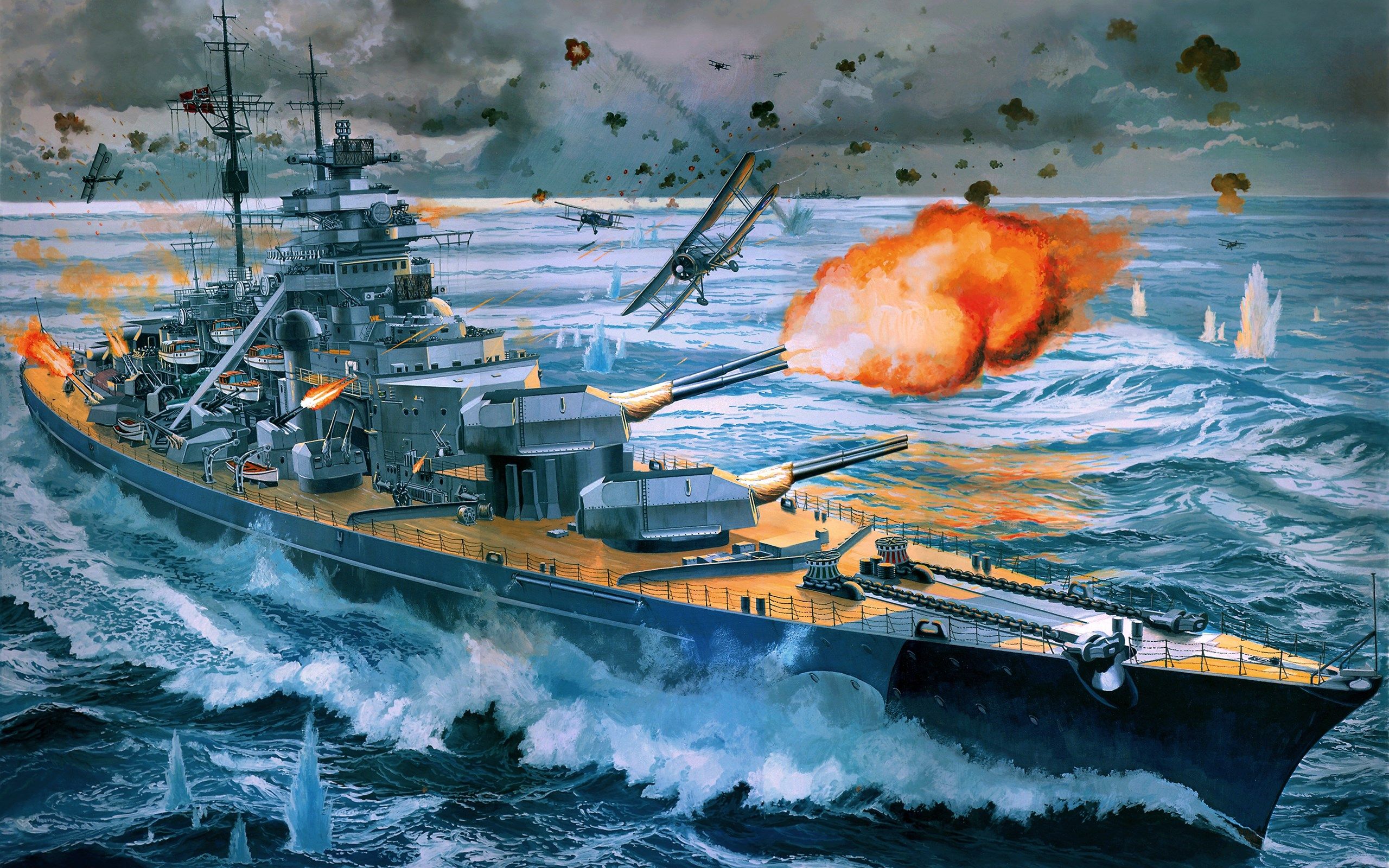 2560x1600 German Battleship Scharnhorst Wallpaper